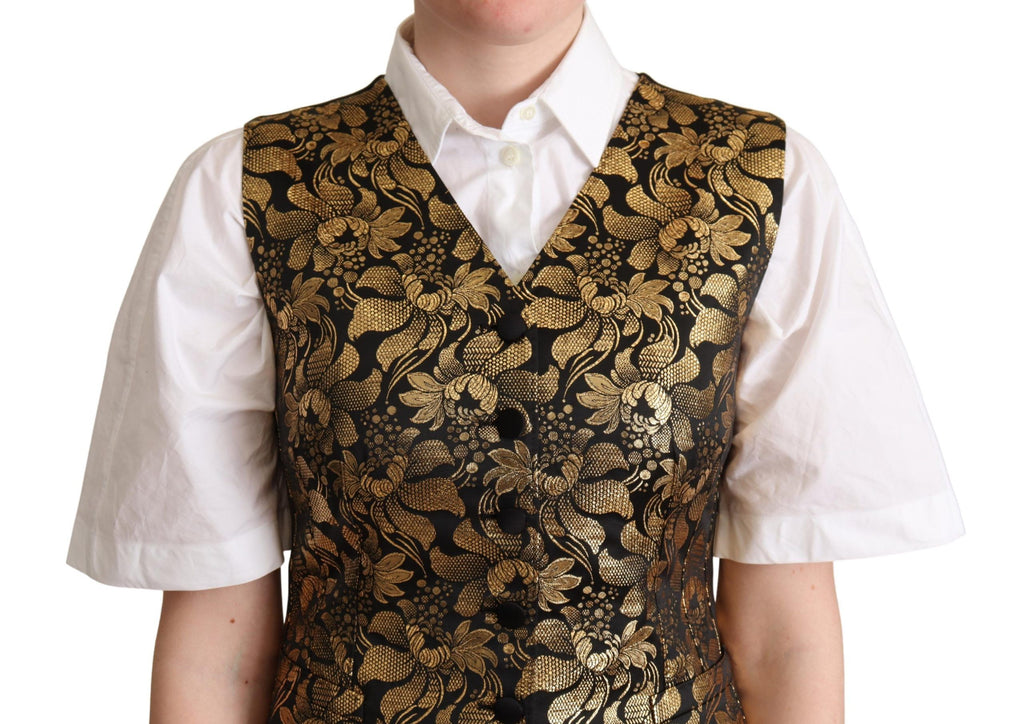 Dolce &amp; Gabbana Elegante schwarze Jacquard-Weste