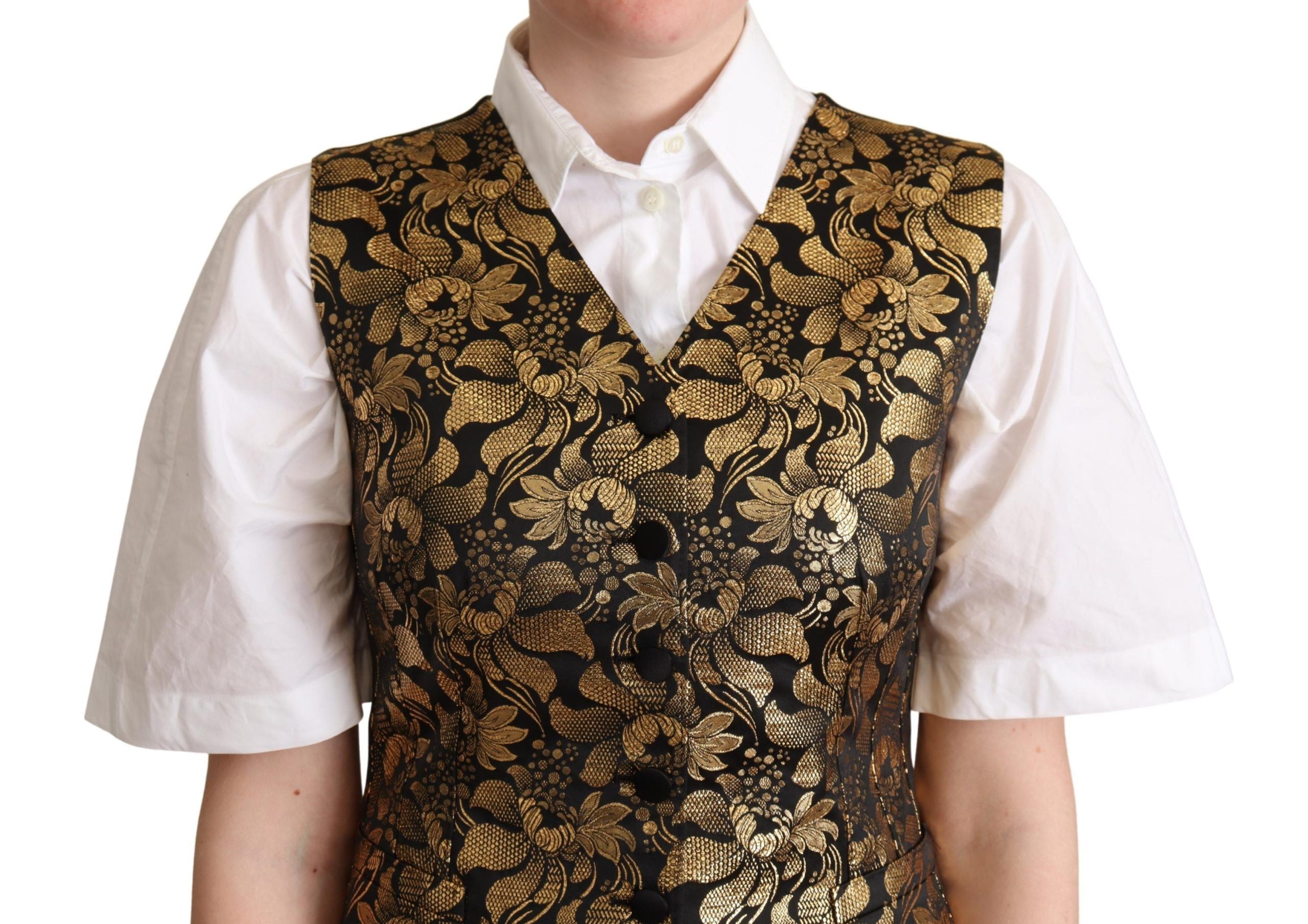 Dolce &amp; Gabbana Elegante schwarze Jacquard-Weste