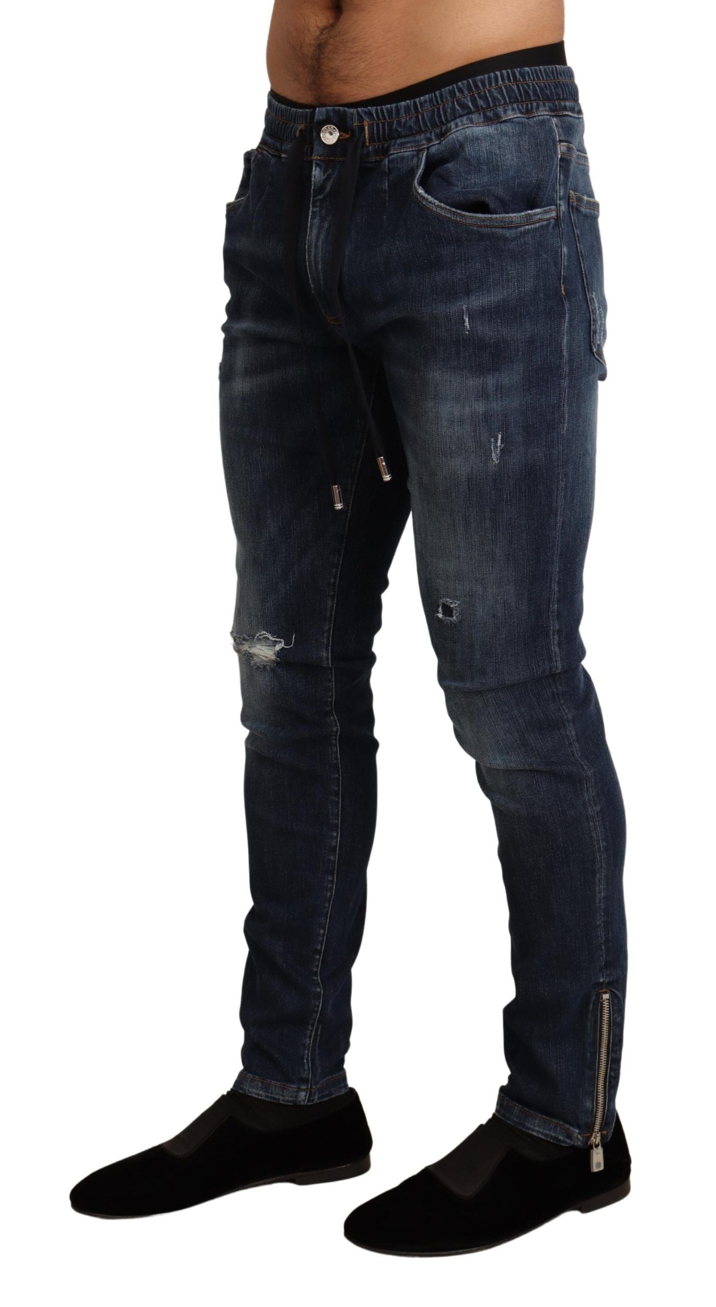 Dolce &amp; Gabbana Elegante dunkelblaue Röhrenjeans