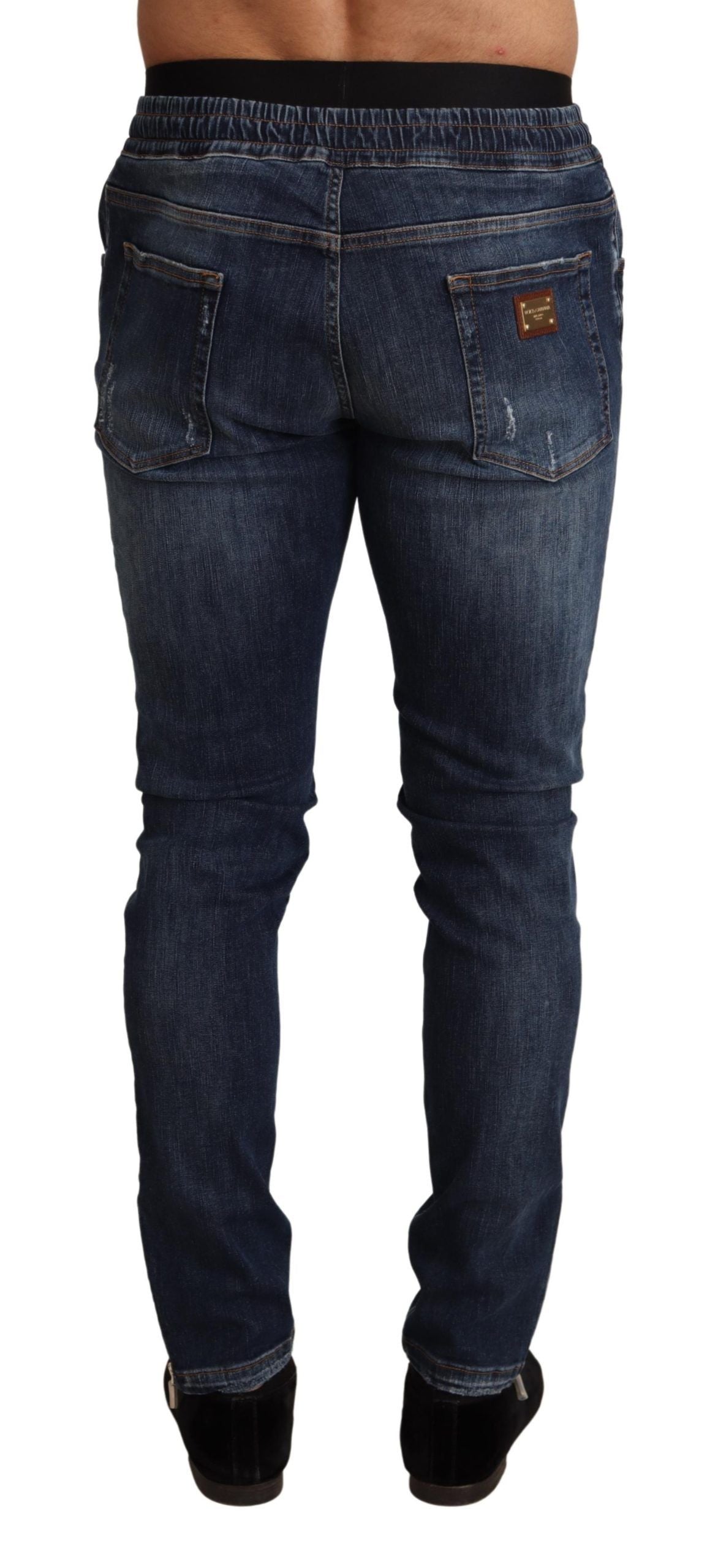 Dolce &amp; Gabbana Elegante dunkelblaue Röhrenjeans