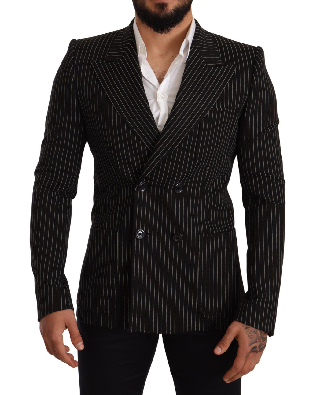 Dolce &amp; Gabbana Eleganter gestreifter Wollblazer mit Seidenfutter