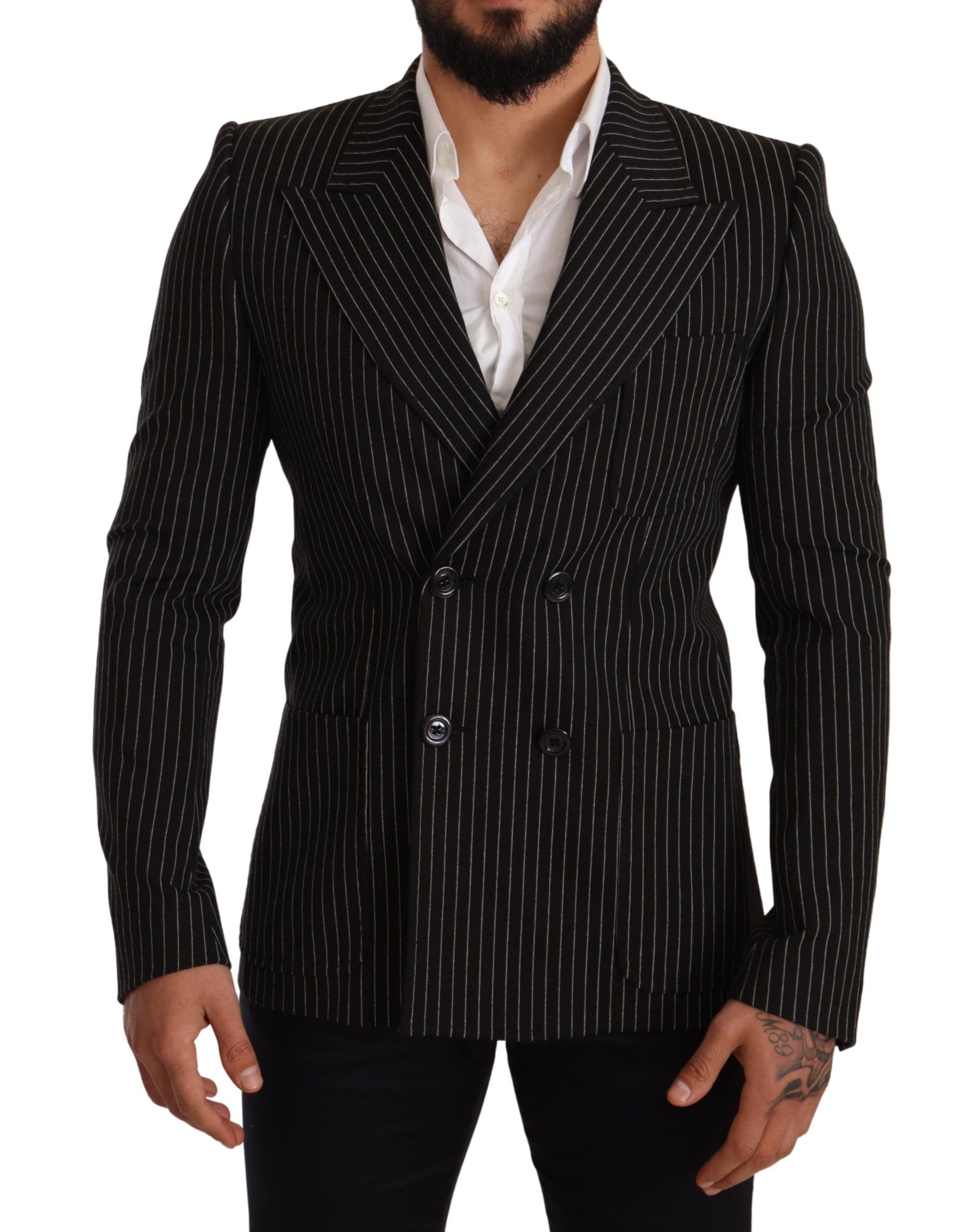 Dolce &amp; Gabbana Eleganter gestreifter Wollblazer mit Seidenfutter