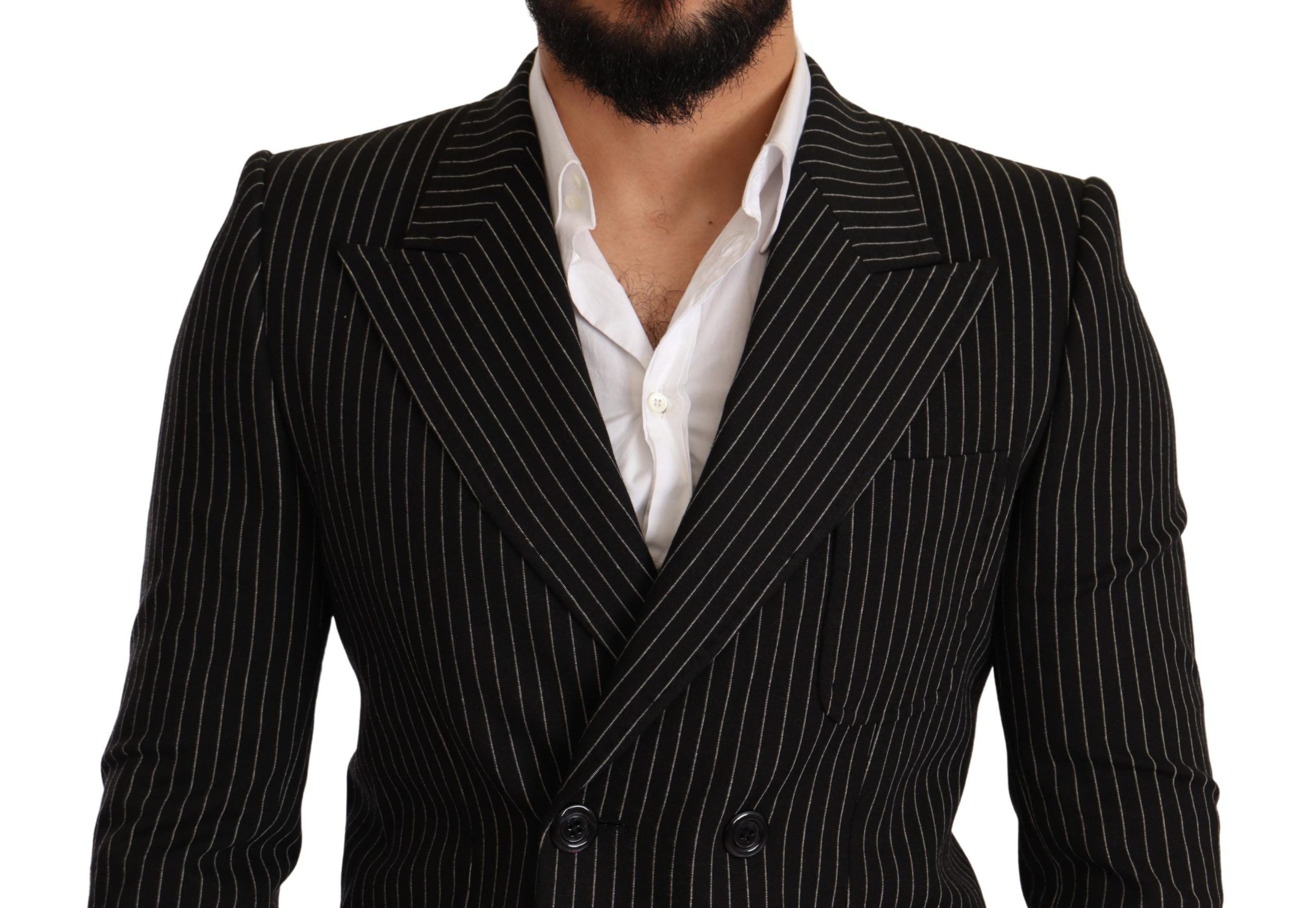 Dolce &amp; Gabbana Eleganter gestreifter Wollblazer mit Seidenfutter