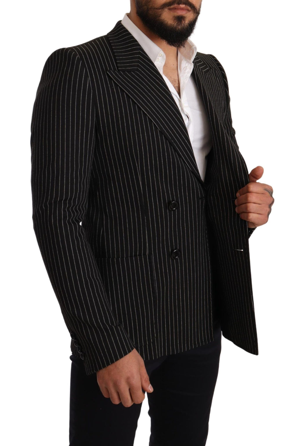 Dolce &amp; Gabbana Eleganter gestreifter Wollblazer mit Seidenfutter