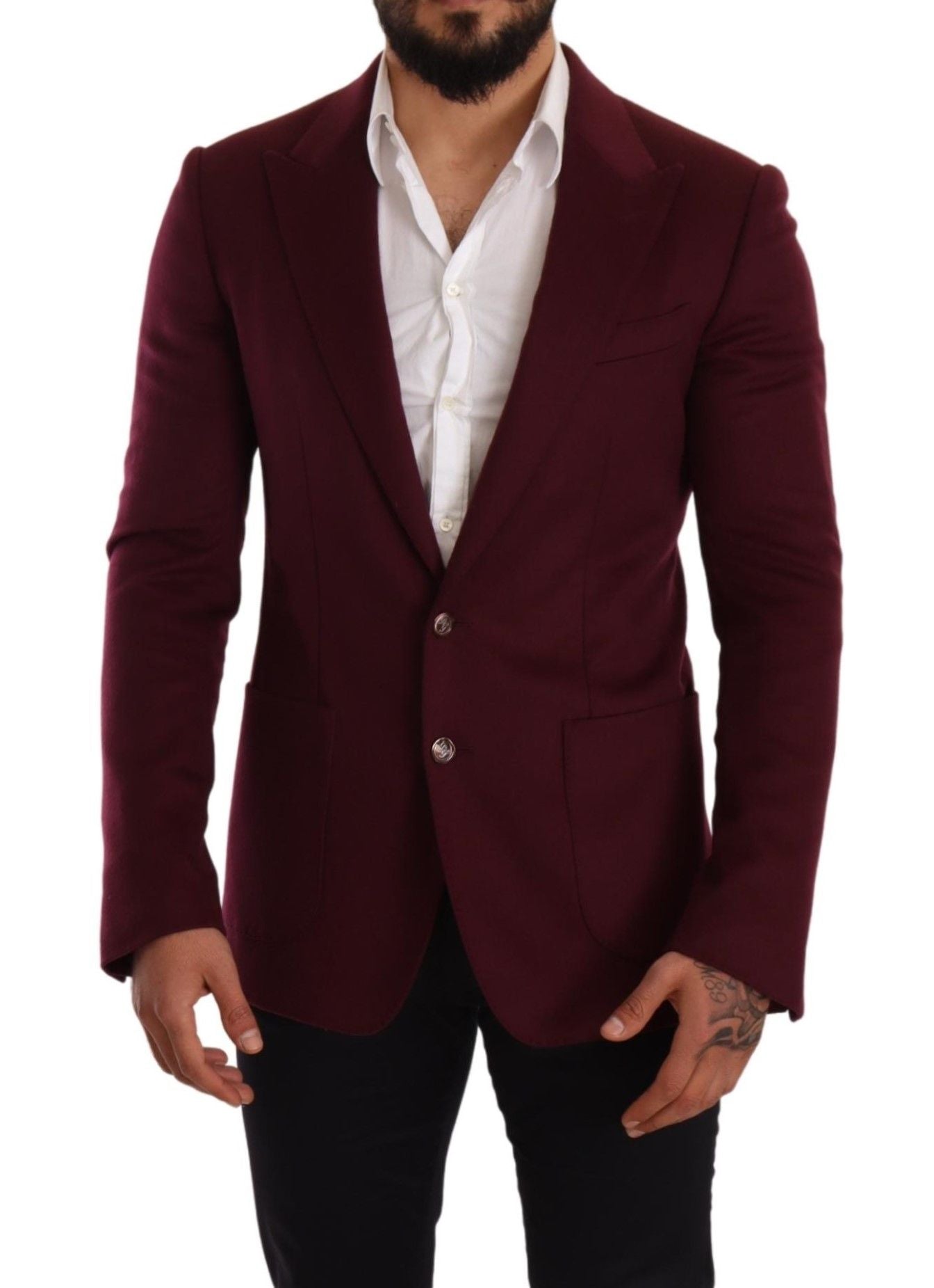 Dolce &amp; Gabbana Eleganter Kaschmirblazer in Kastanienbraun und Bordeaux