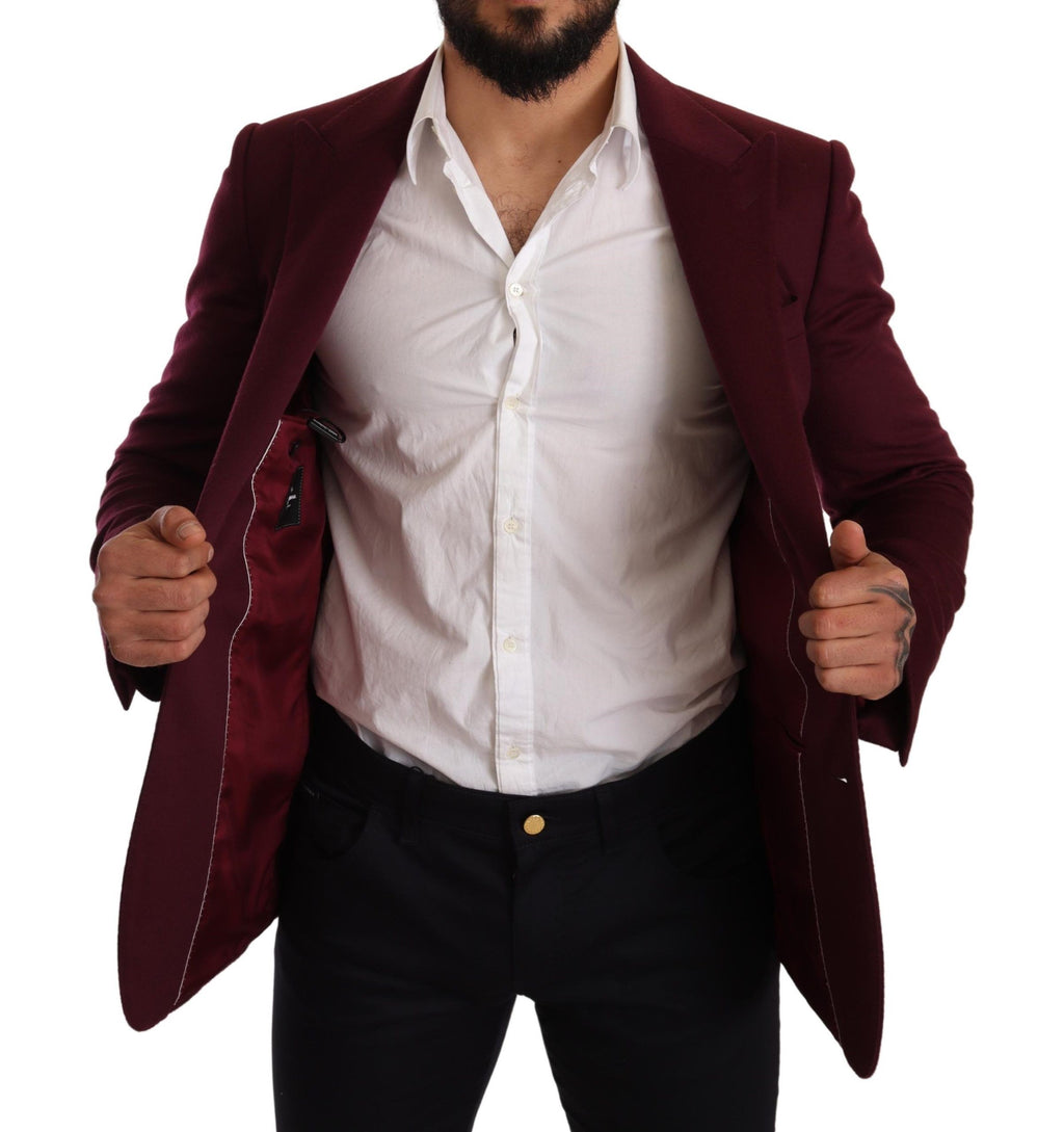 Dolce &amp; Gabbana Eleganter Kaschmirblazer in Kastanienbraun und Bordeaux