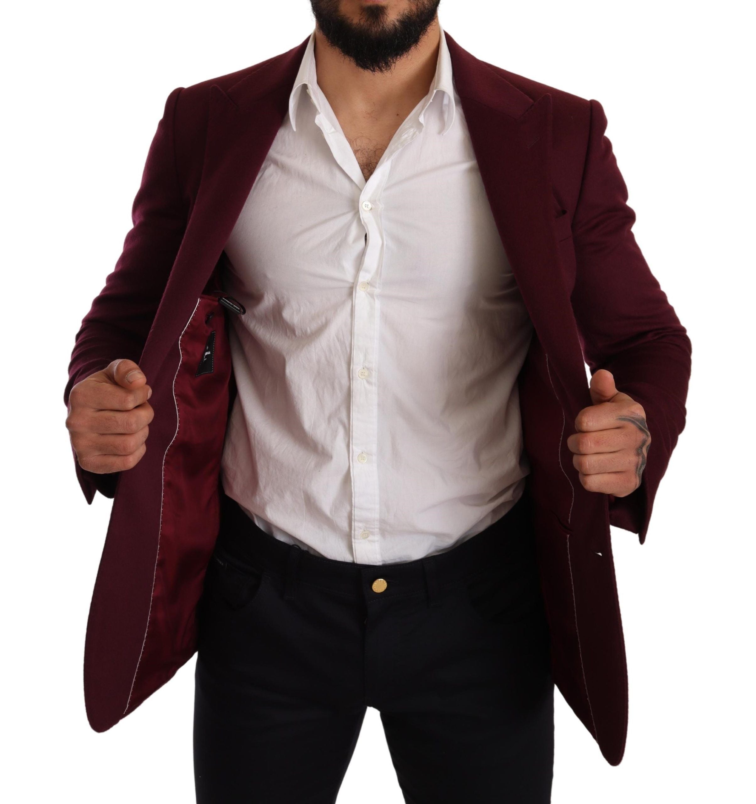 Dolce &amp; Gabbana Eleganter Kaschmirblazer in Kastanienbraun und Bordeaux