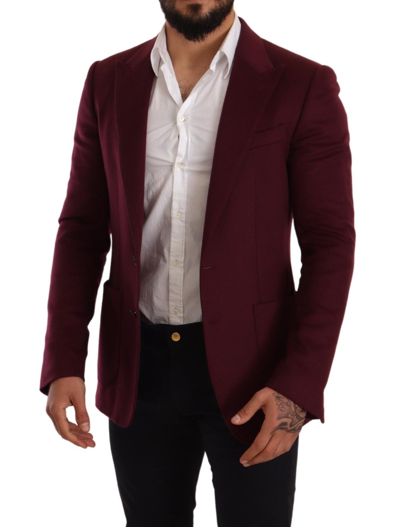 Dolce &amp; Gabbana Eleganter Kaschmirblazer in Kastanienbraun und Bordeaux