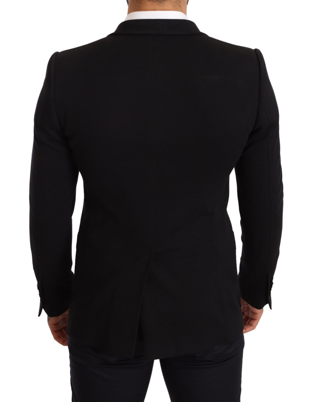 Dolce &amp; Gabbana Eleganter Slim Fit Blazer aus schwarzer Baumwolle