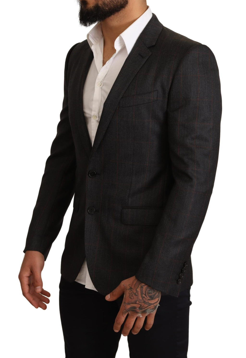 Dolce &amp; Gabbana Eleganter Martini-Blazer in Grau mit Karomuster