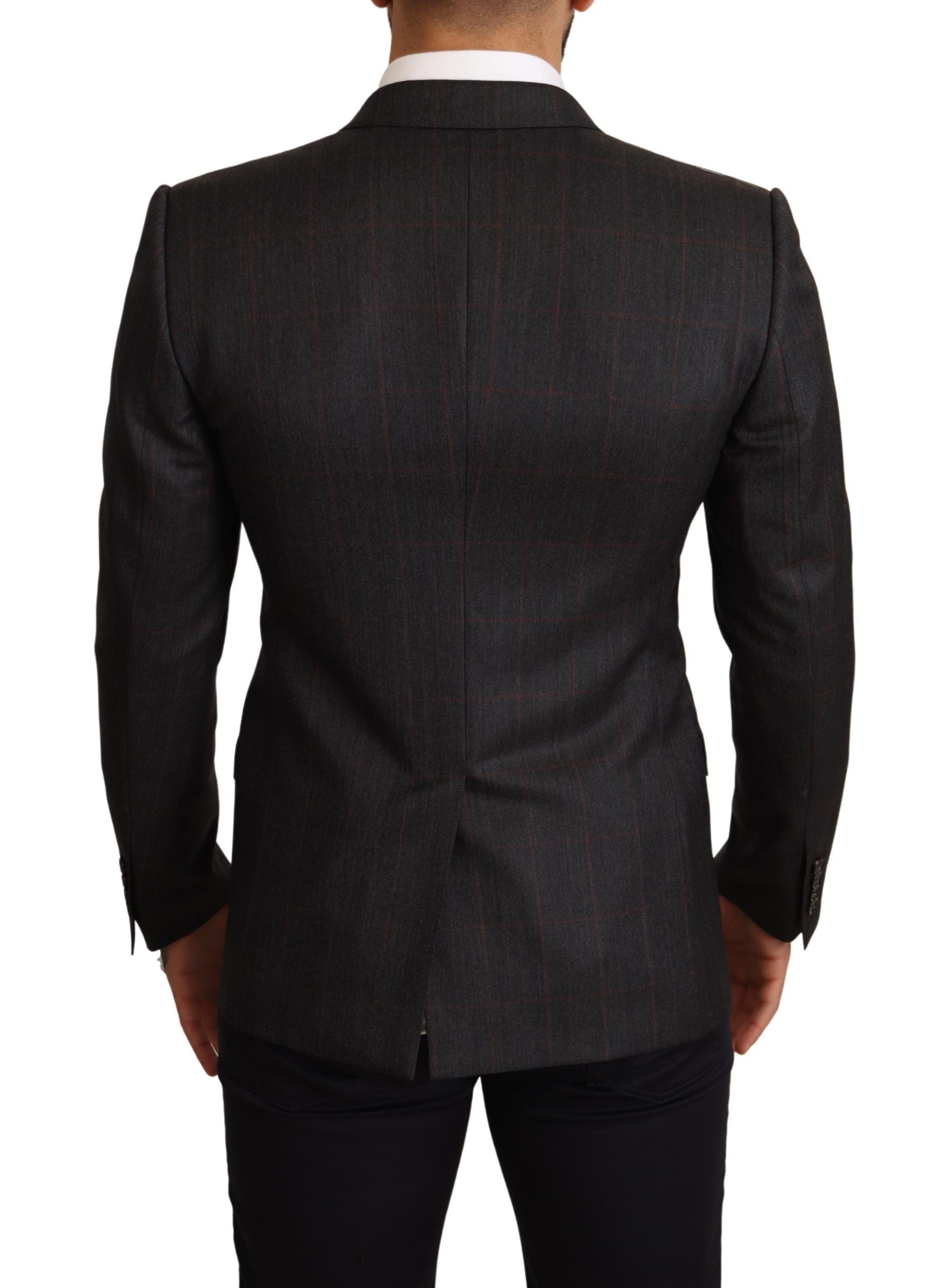 Dolce &amp; Gabbana Eleganter Martini-Blazer in Grau mit Karomuster