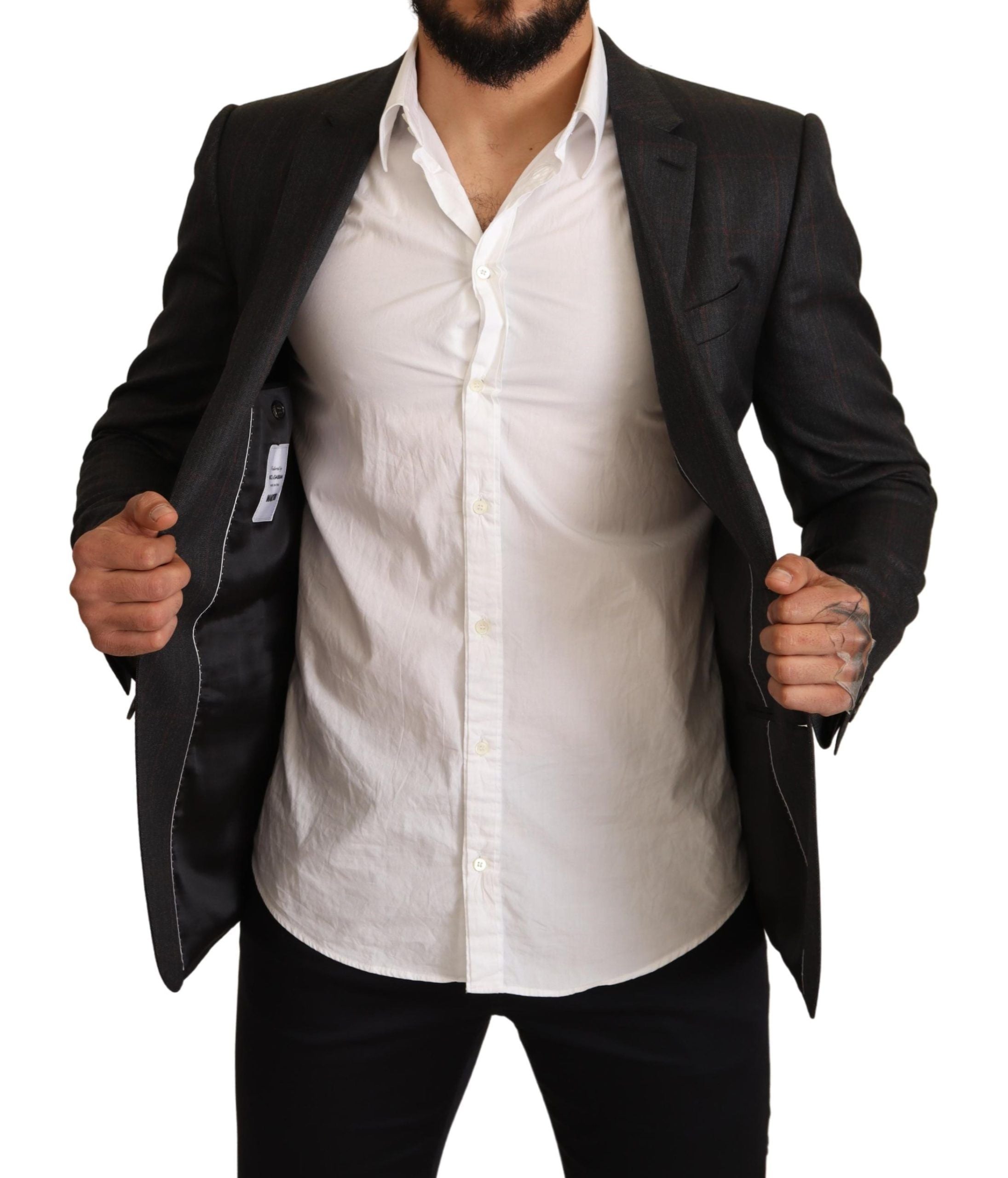 Dolce &amp; Gabbana Eleganter Martini-Blazer in Grau mit Karomuster