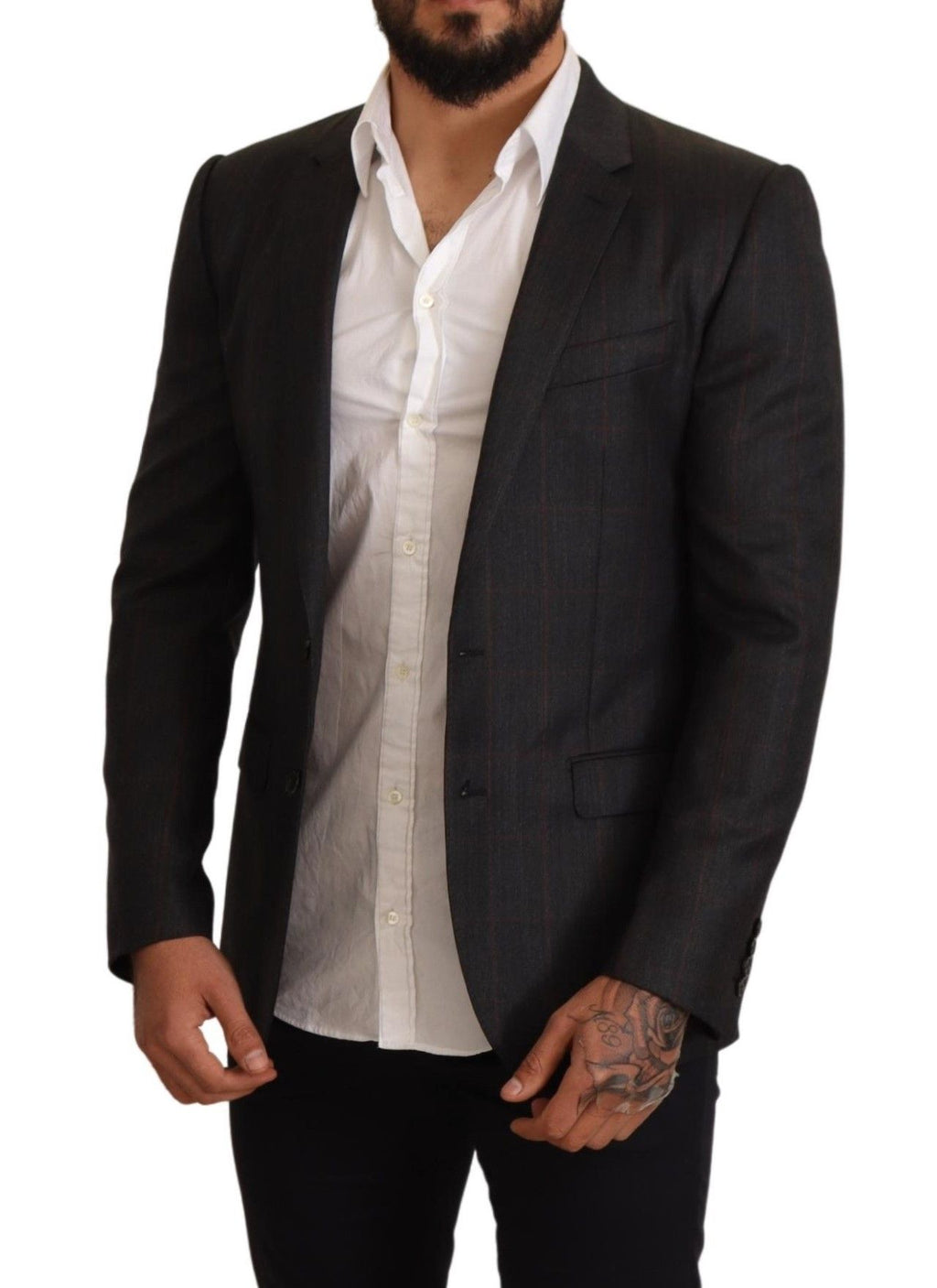 Dolce &amp; Gabbana Eleganter Martini-Blazer in Grau mit Karomuster
