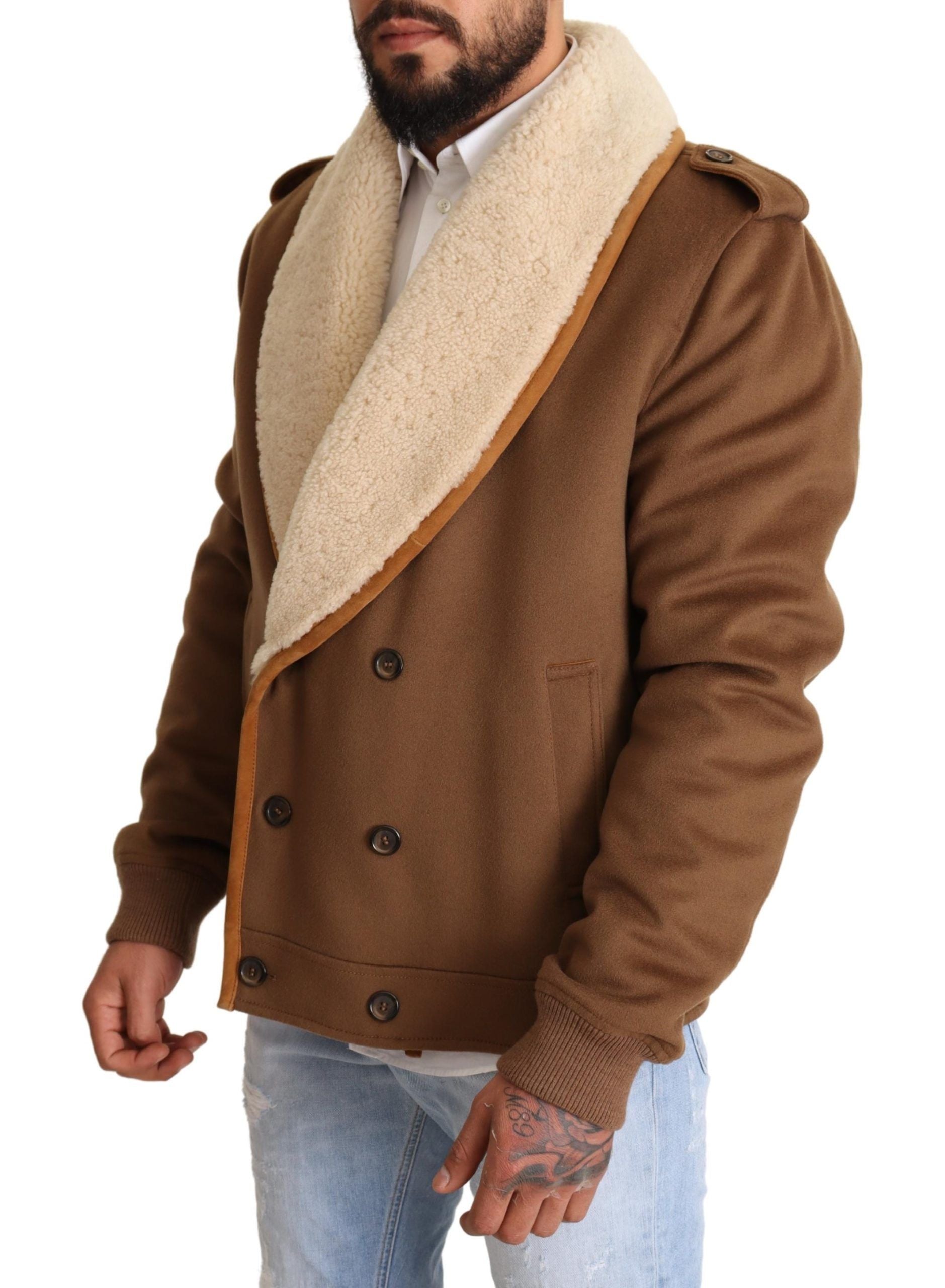 Dolce &amp; Gabbana Elegante zweireihige Lammfelljacke