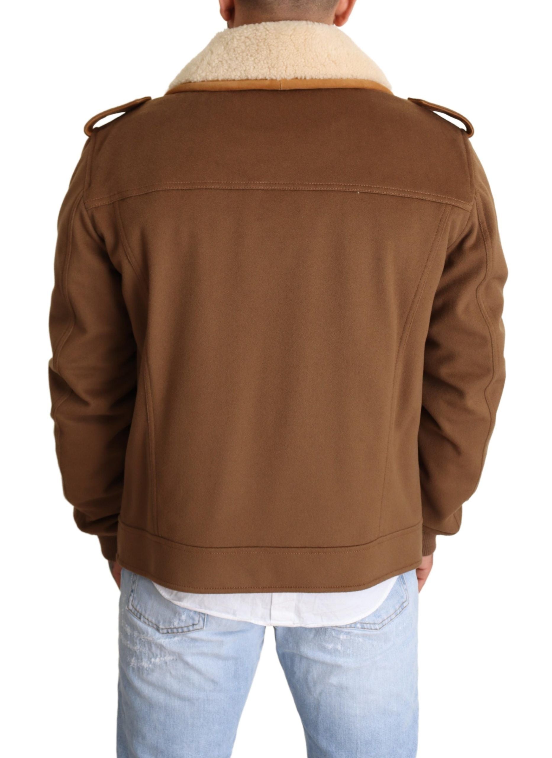 Dolce &amp; Gabbana Elegante zweireihige Lammfelljacke