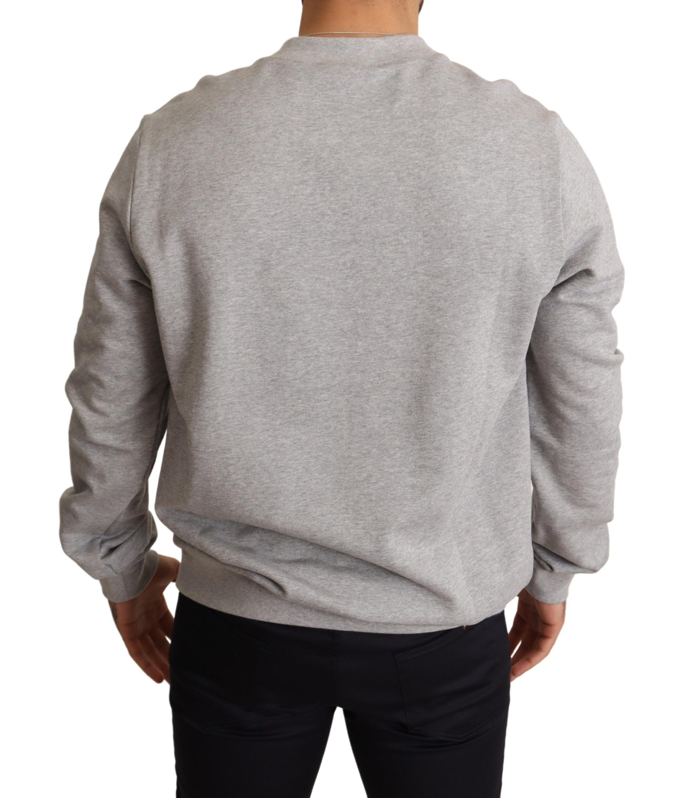 Dolce &amp; Gabbana Regal Crown Baumwollpullover - Anspruchsvolles Grau