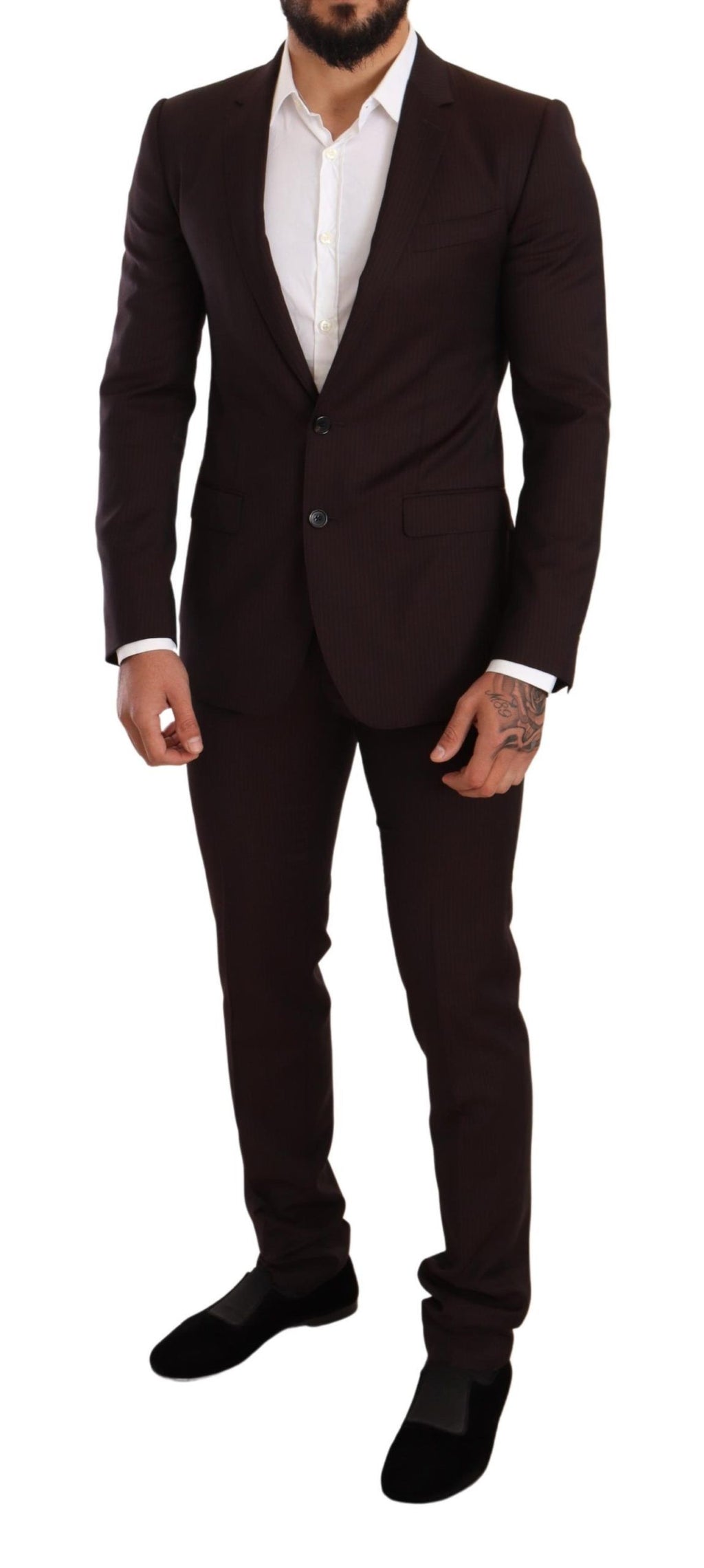 Dolce &amp; Gabbana Eleganter bordeaux gestreifter Martini-Anzug