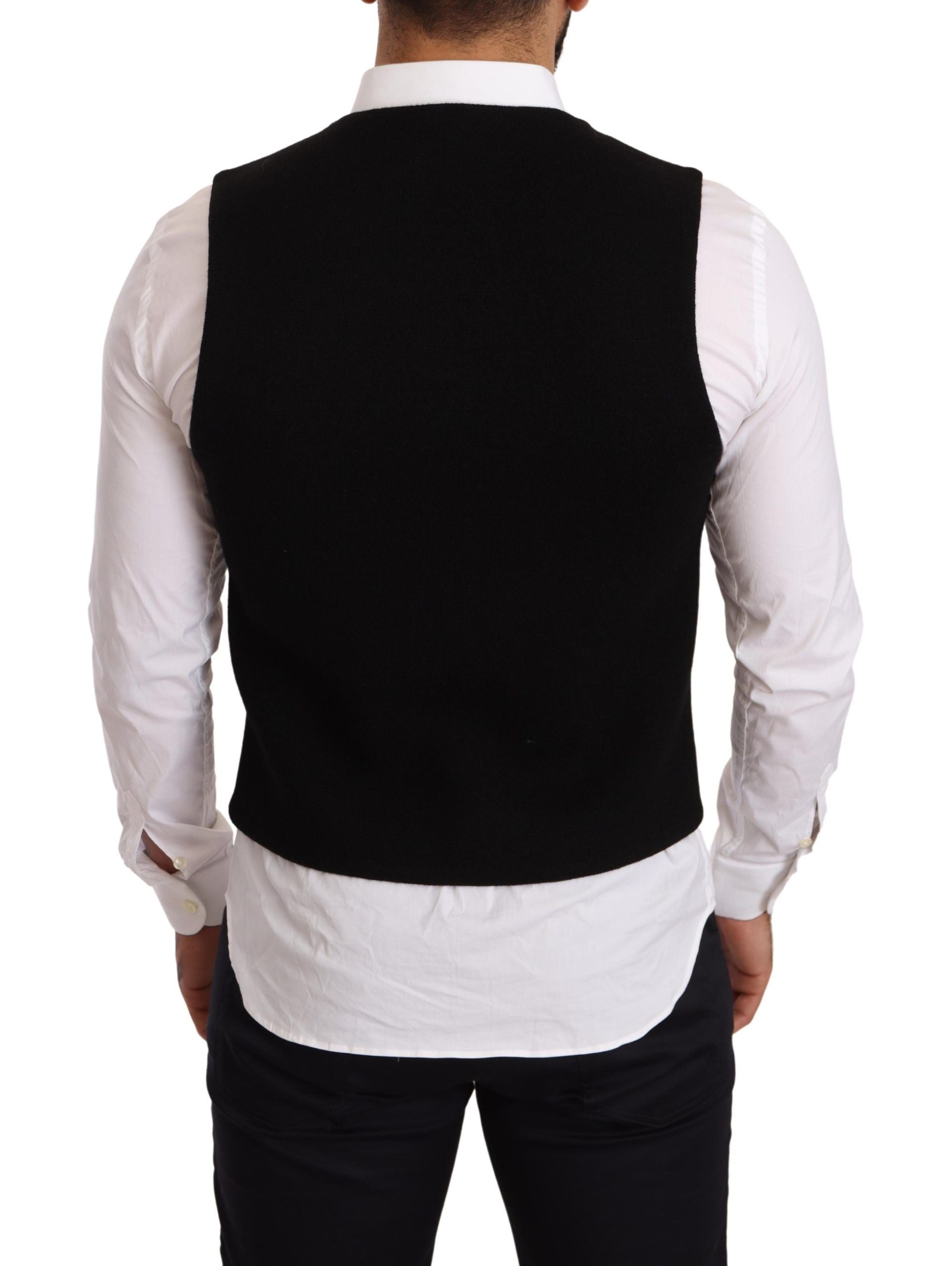 Dolce &amp; Gabbana – Elegante Weste aus schwarzer Baumwolle für formelle Anlässe