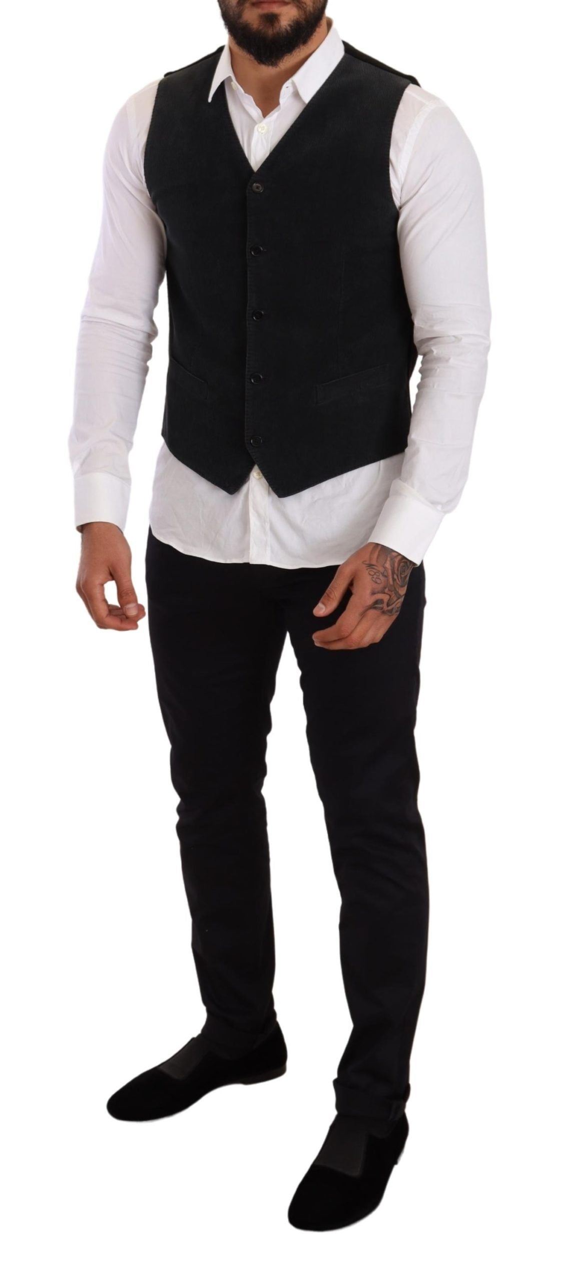 Dolce &amp; Gabbana – Elegante Weste aus schwarzer Baumwolle für formelle Anlässe