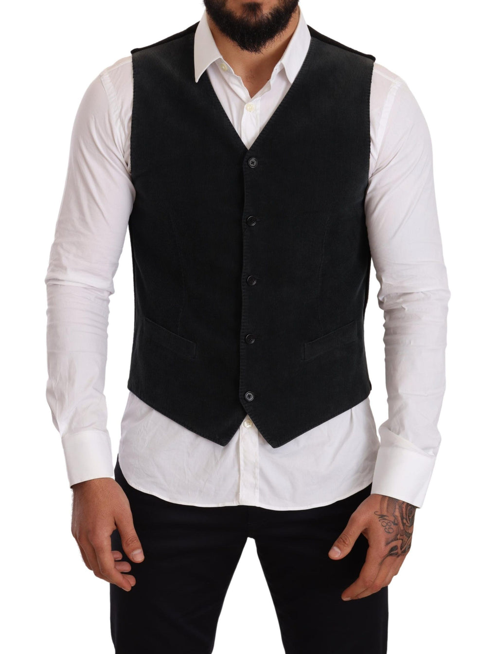 Dolce &amp; Gabbana – Elegante Weste aus schwarzer Baumwolle für formelle Anlässe