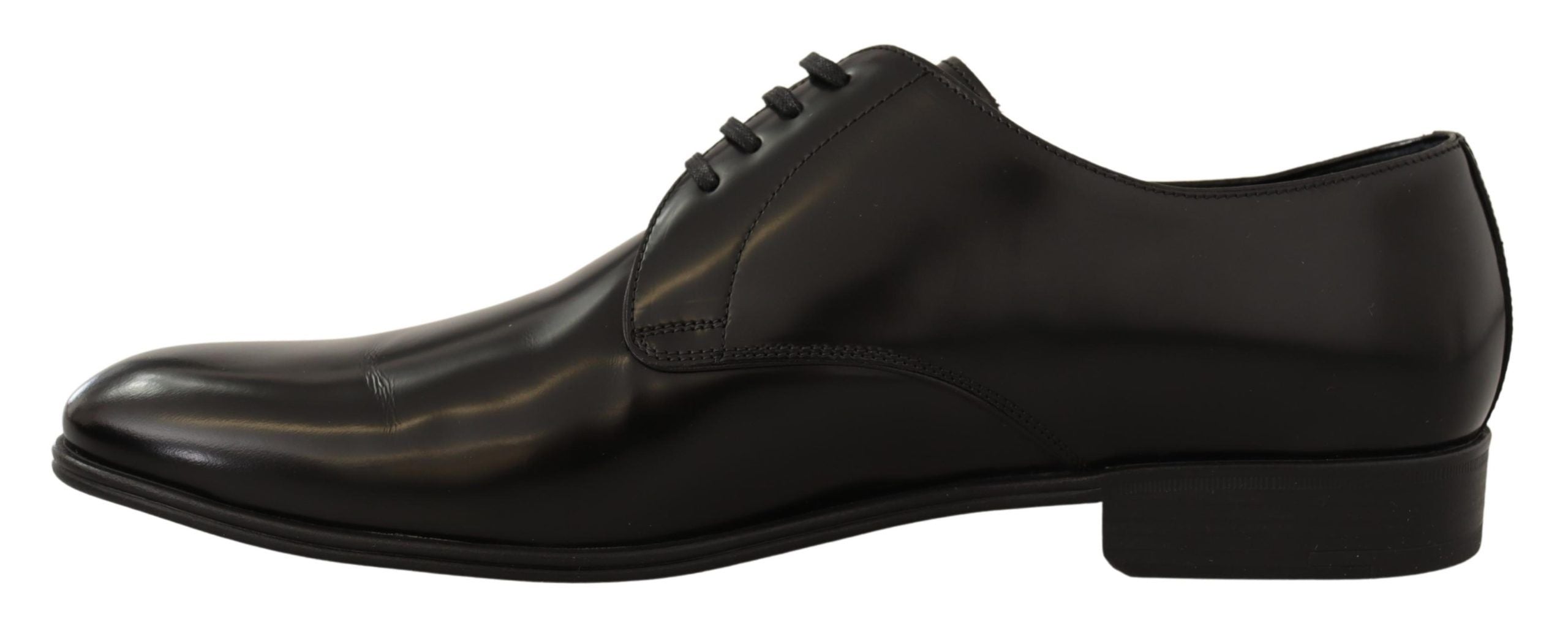 Dolce &amp; Gabbana Elegante Derby-Schuhe aus schwarzem Leder