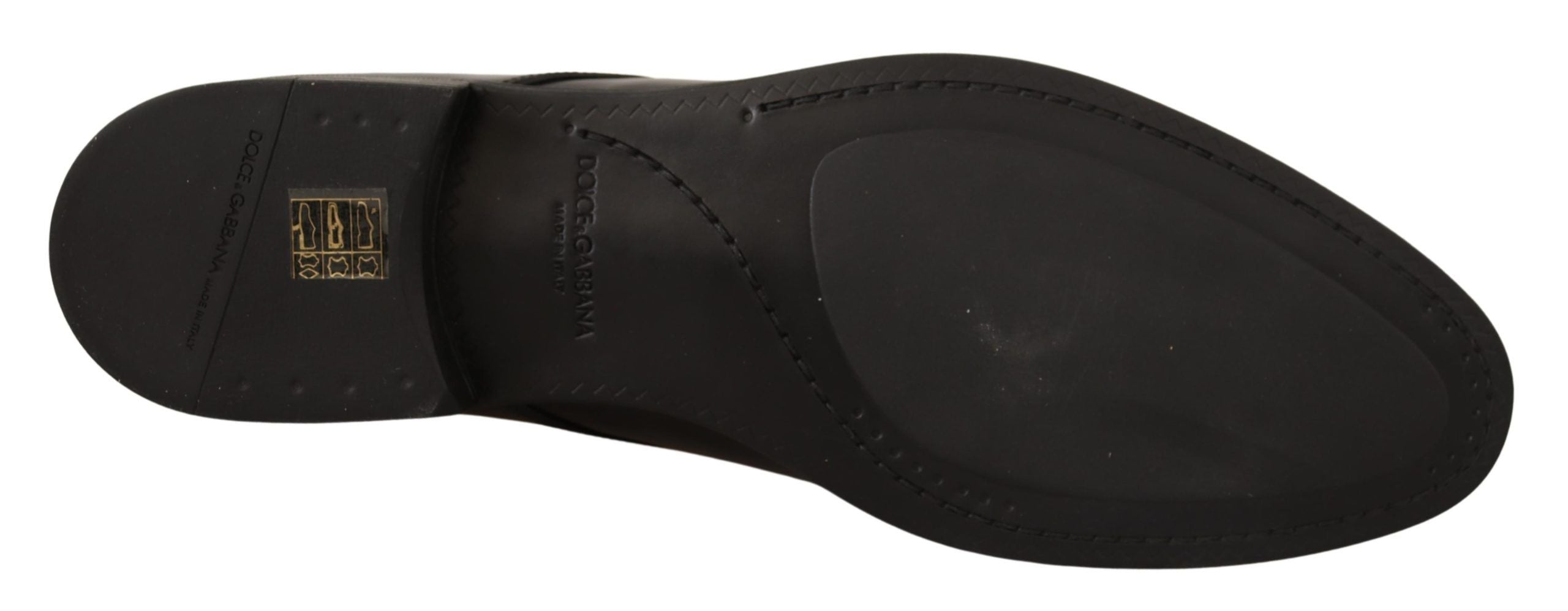 Dolce &amp; Gabbana Elegante Derby-Schuhe aus schwarzem Leder