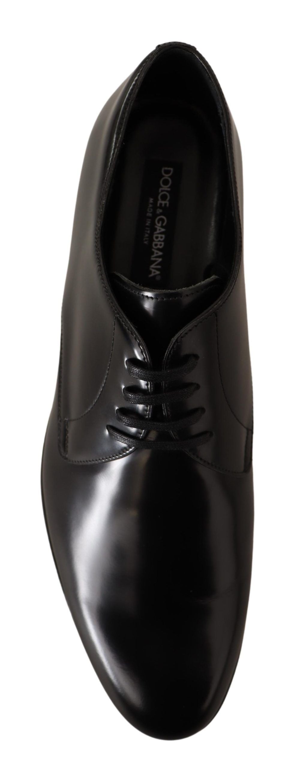 Dolce &amp; Gabbana Elegante Derby-Schuhe aus schwarzem Leder