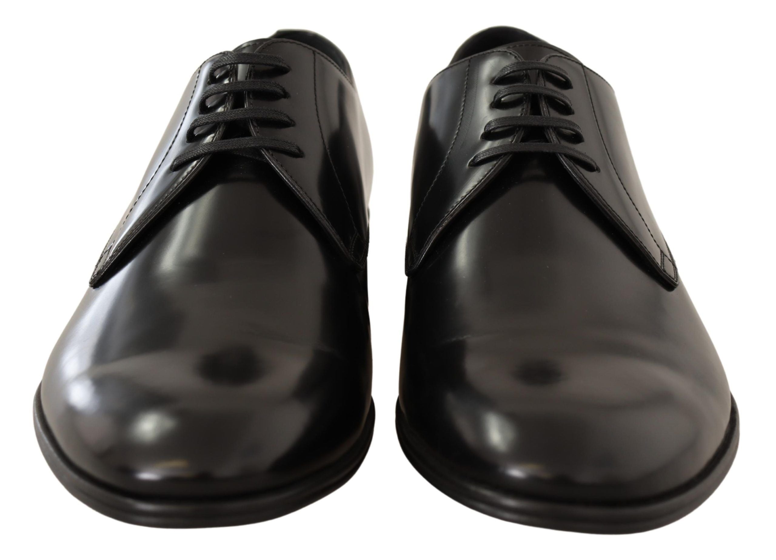 Dolce &amp; Gabbana Elegante Derby-Schuhe aus schwarzem Leder