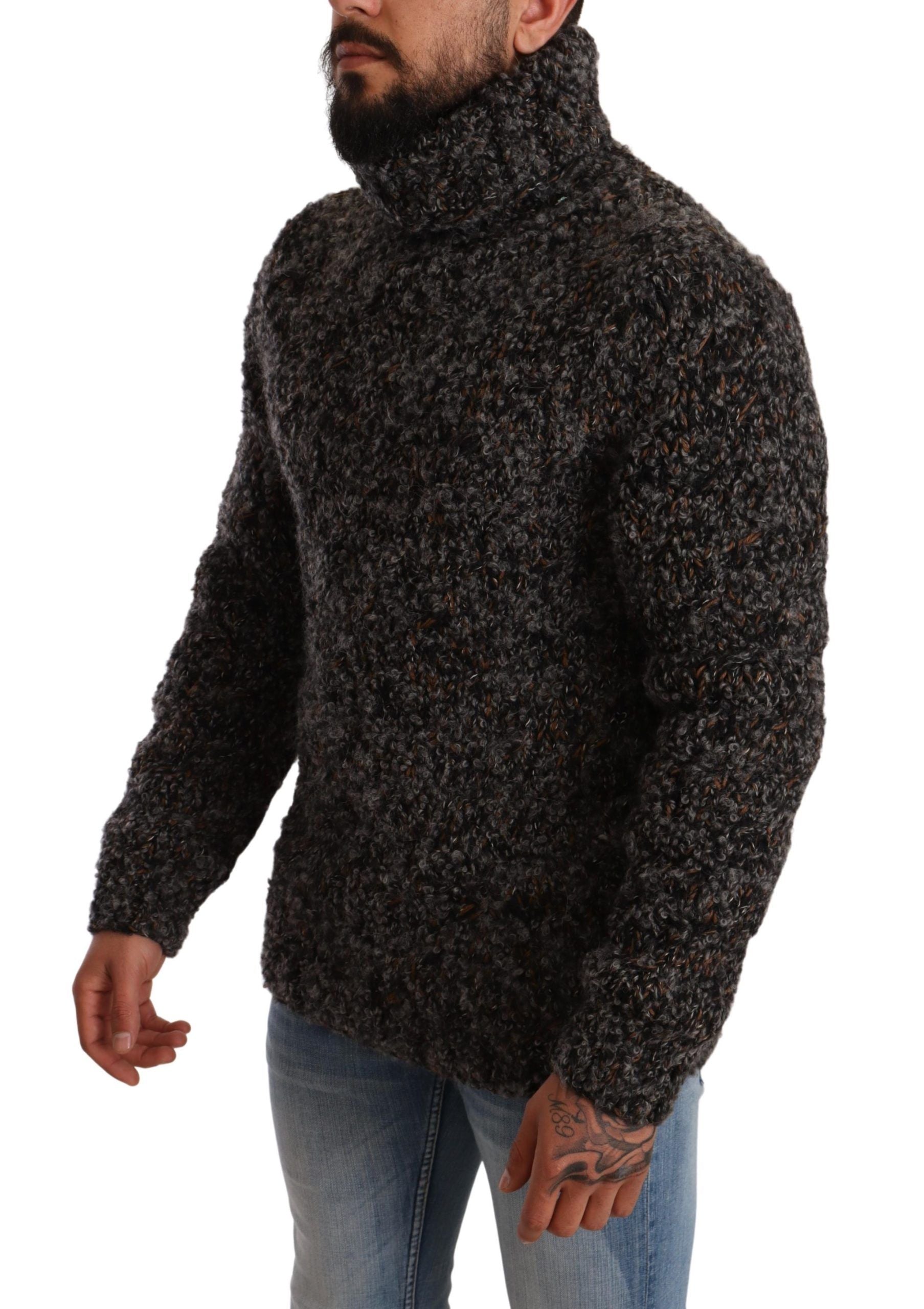 Dolce &amp; Gabbana Eleganter gesprenkelter Rollkragenpullover aus Wollmischung