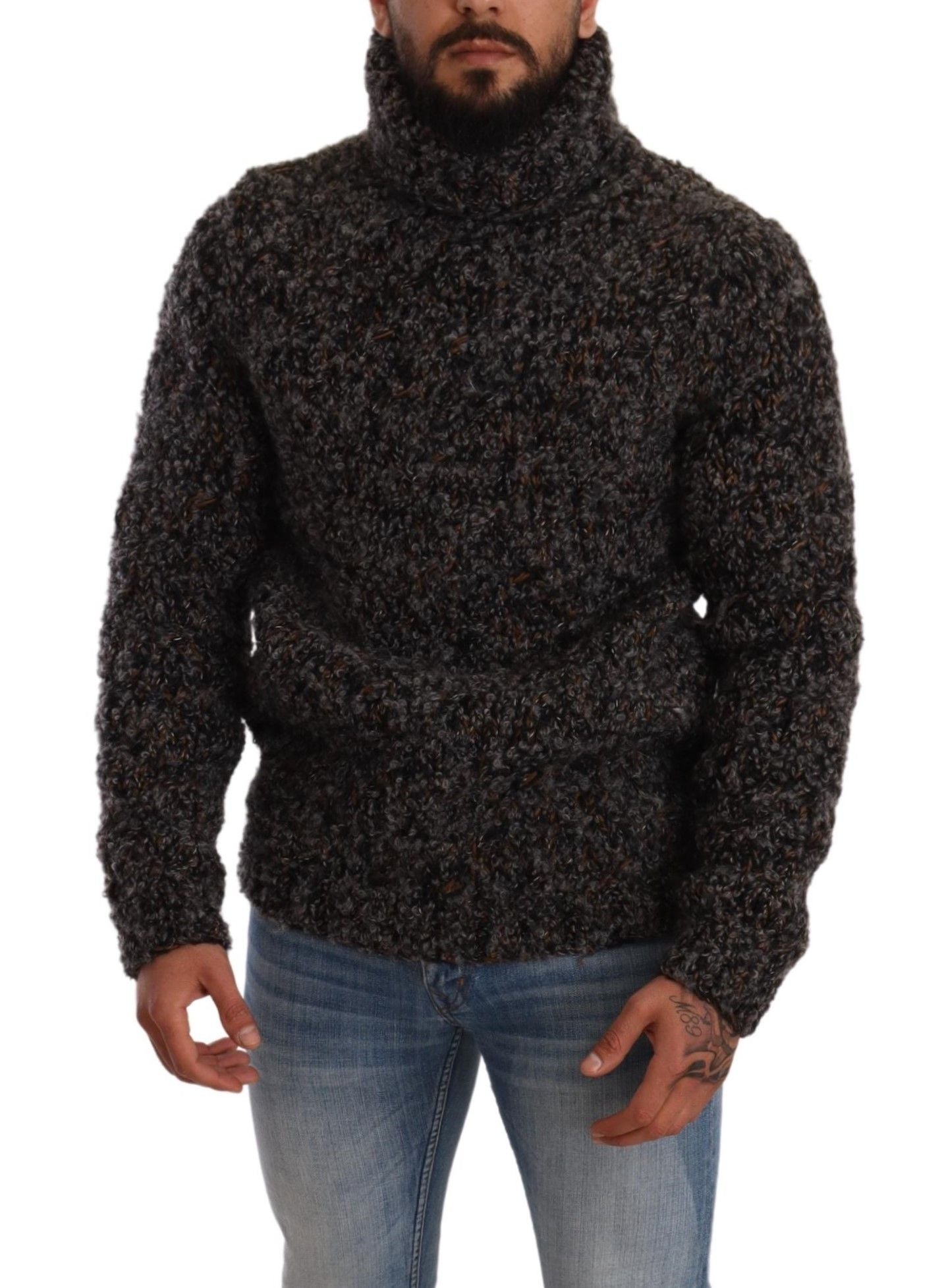 Dolce &amp; Gabbana Eleganter gesprenkelter Rollkragenpullover aus Wollmischung