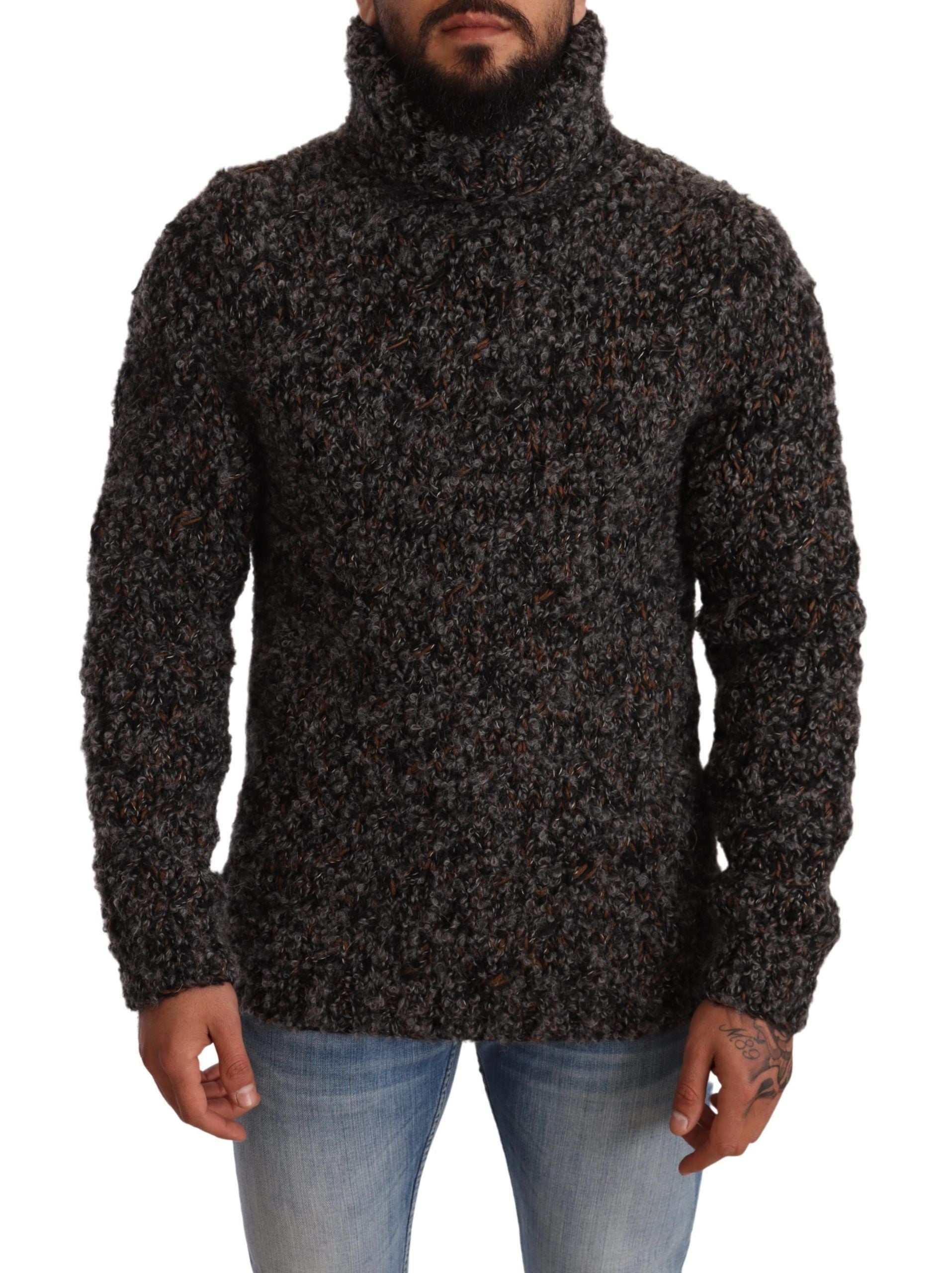 Dolce &amp; Gabbana Eleganter gesprenkelter Rollkragenpullover aus Wollmischung