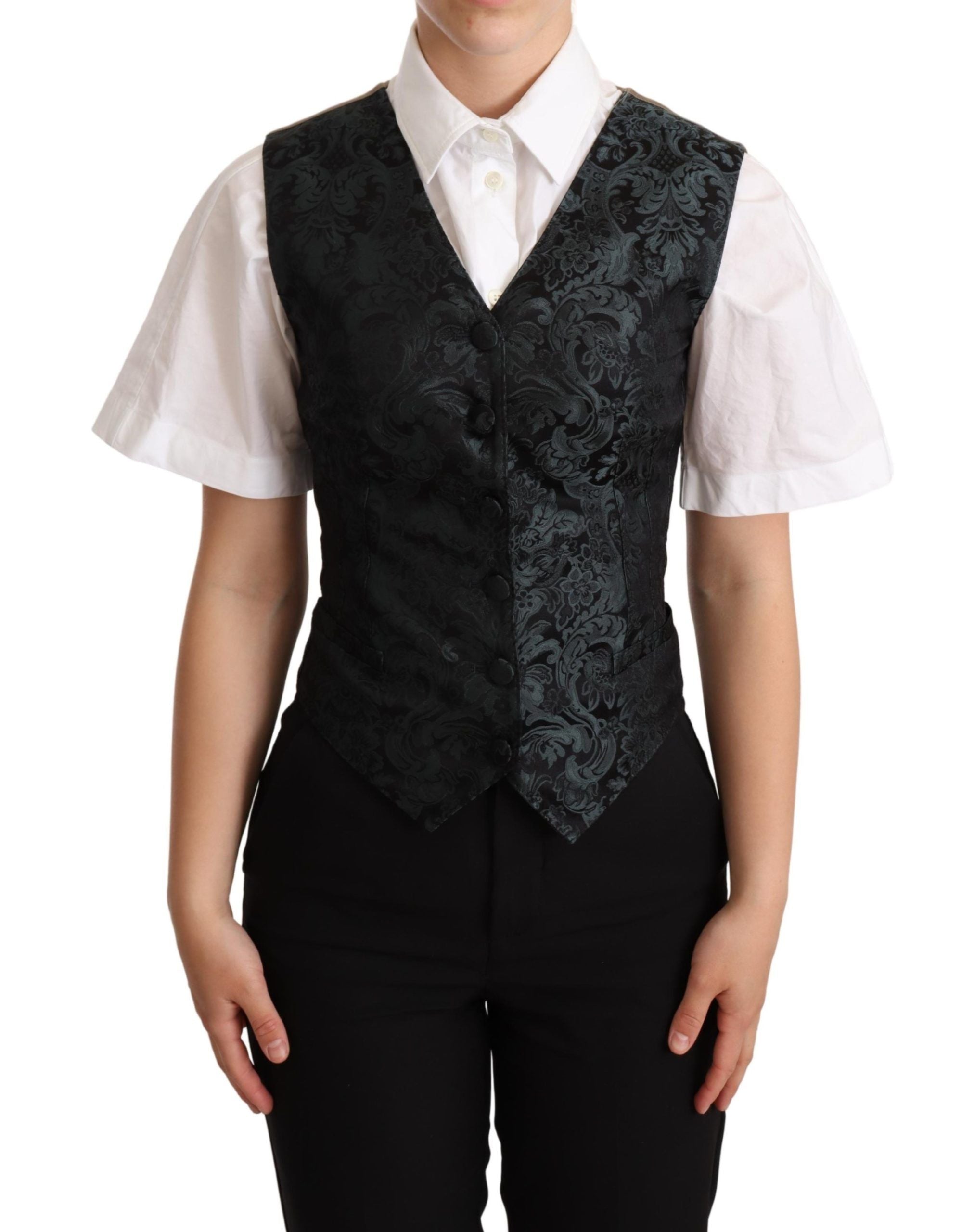 Dolce &amp; Gabbana – Bezaubernde Weste aus Jacquard mit Blumenmuster