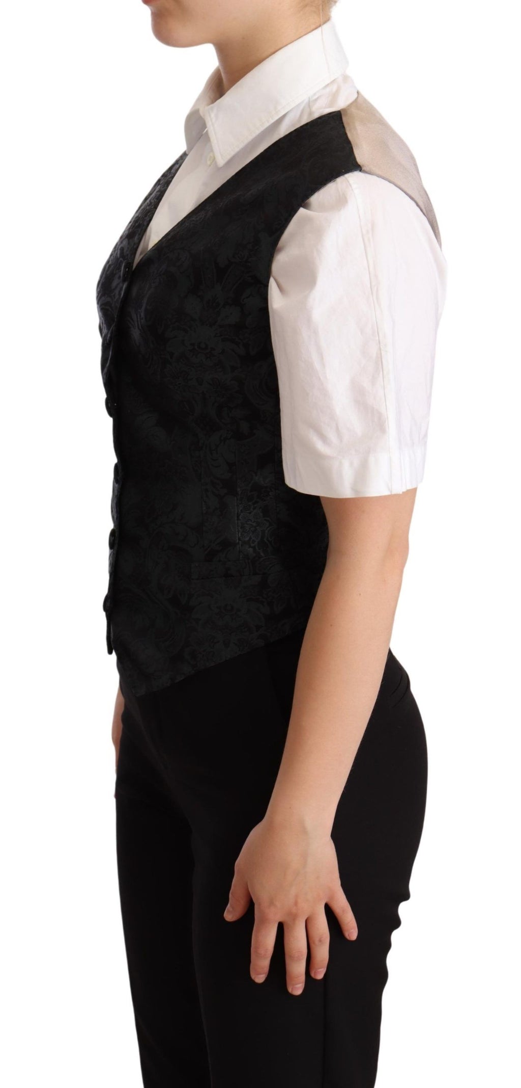Dolce &amp; Gabbana – Bezaubernde Weste aus Jacquard mit Blumenmuster