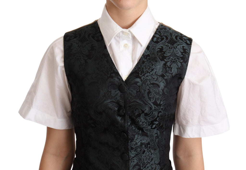 Dolce &amp; Gabbana – Bezaubernde Weste aus Jacquard mit Blumenmuster