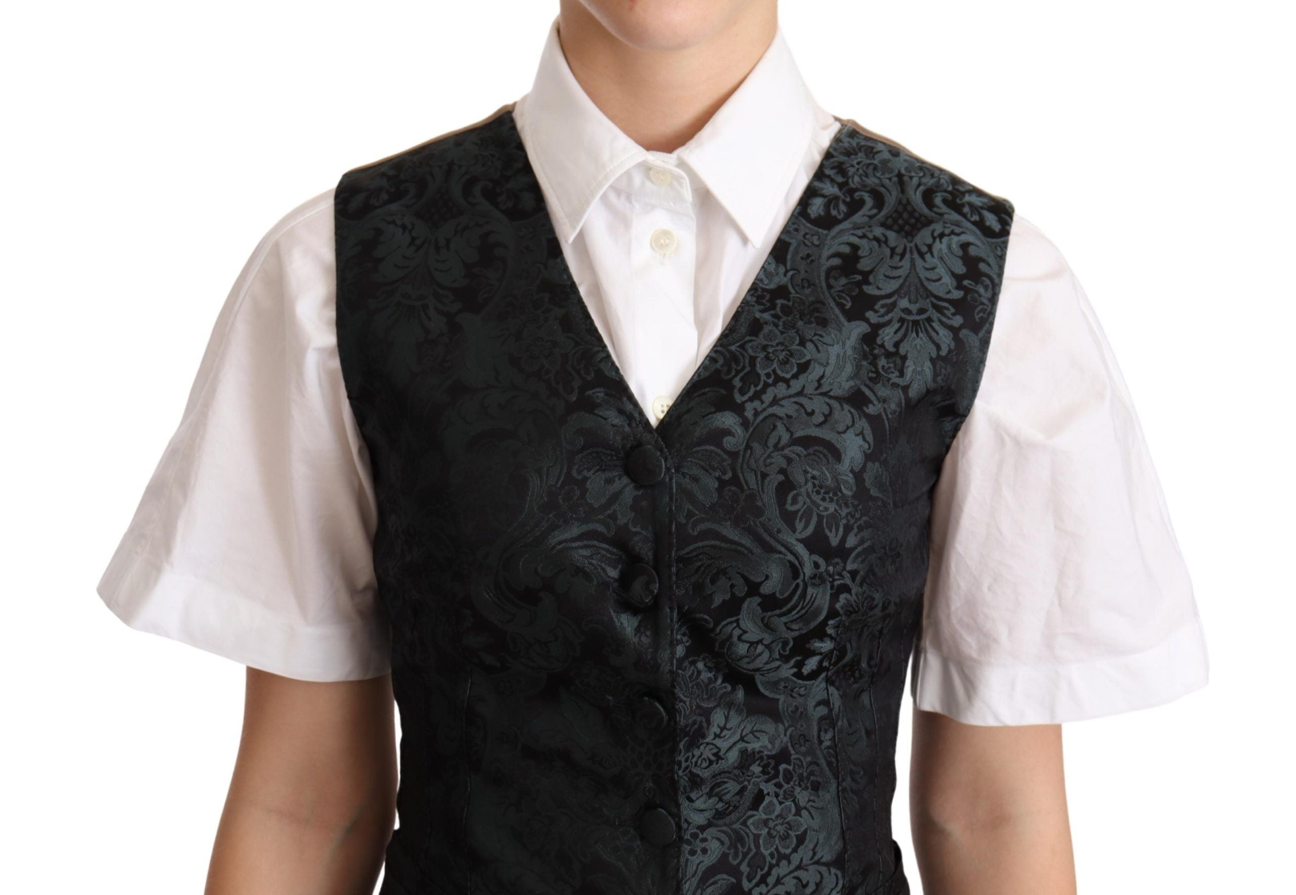 Dolce &amp; Gabbana – Bezaubernde Weste aus Jacquard mit Blumenmuster