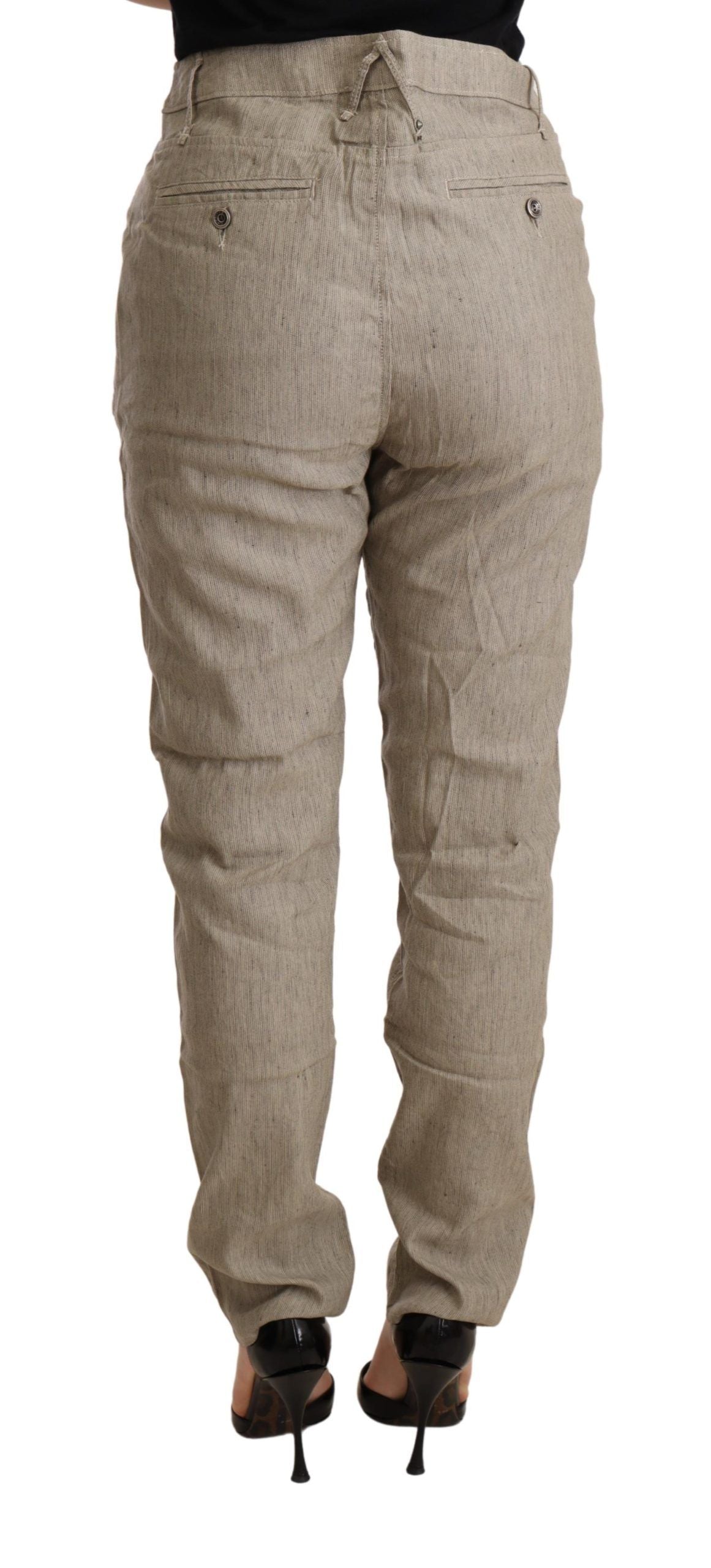 CYCLE Schicke beige Baggy-Hose mit mittlerer Taille für anspruchsvollen Stil