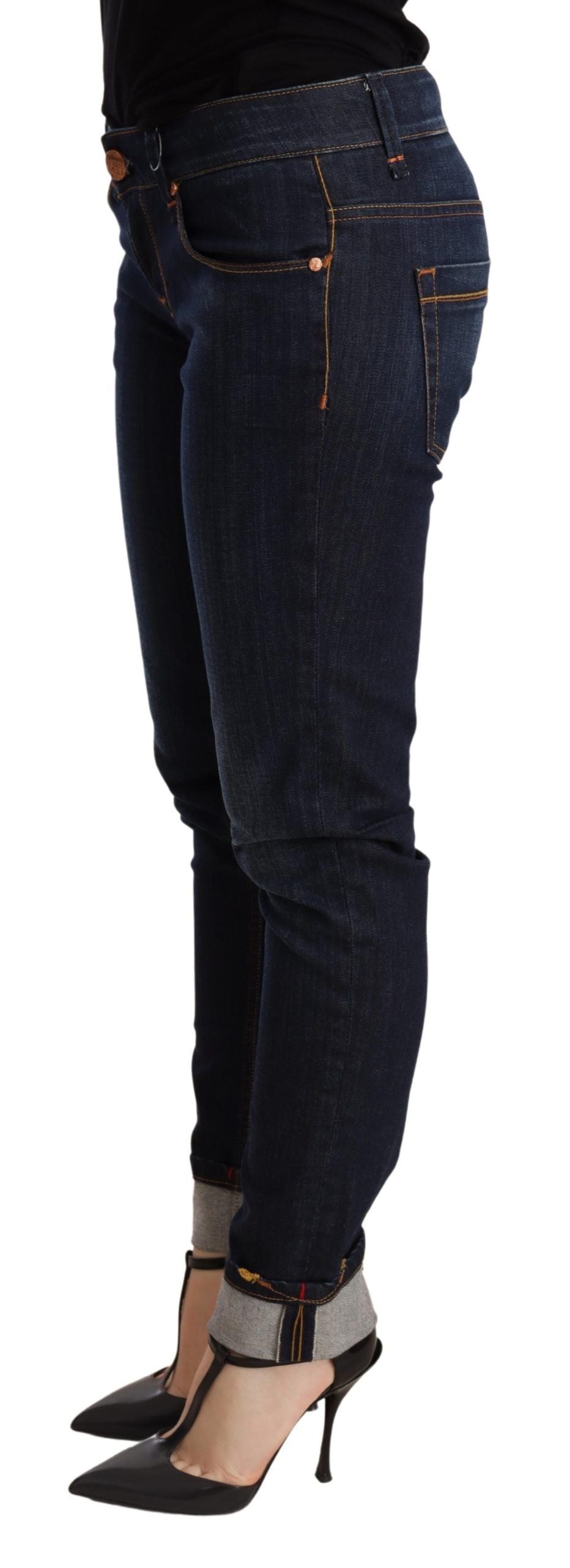 Acht Chic Dunkelblaue Skinny Jeans