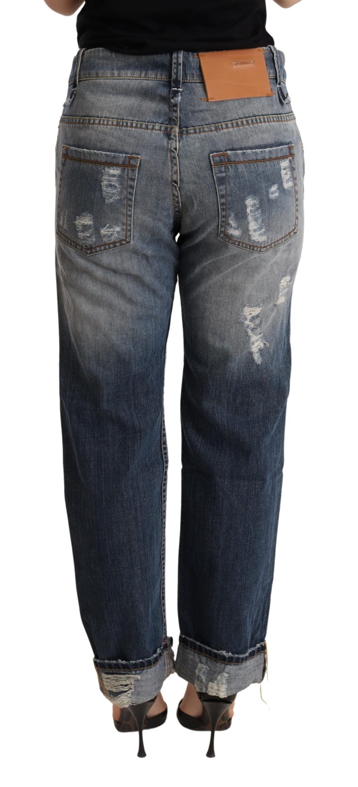Acht Authentic Baggy-Jeans aus Denim mit mittlerer Taille