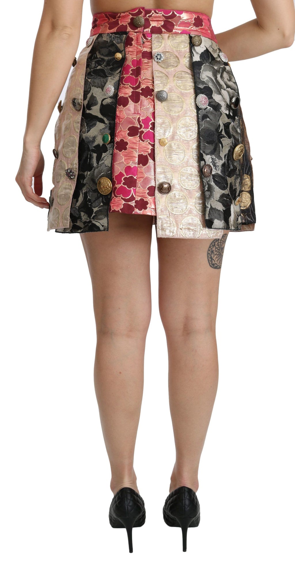 Dolce &amp; Gabbana – Asymmetrischer Minirock aus geblümtem Jacquard