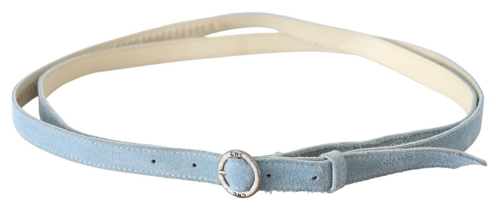 Schicker himmelblauer Ledergürtel von Costume National – Schnallen Sie sich mit Stil an