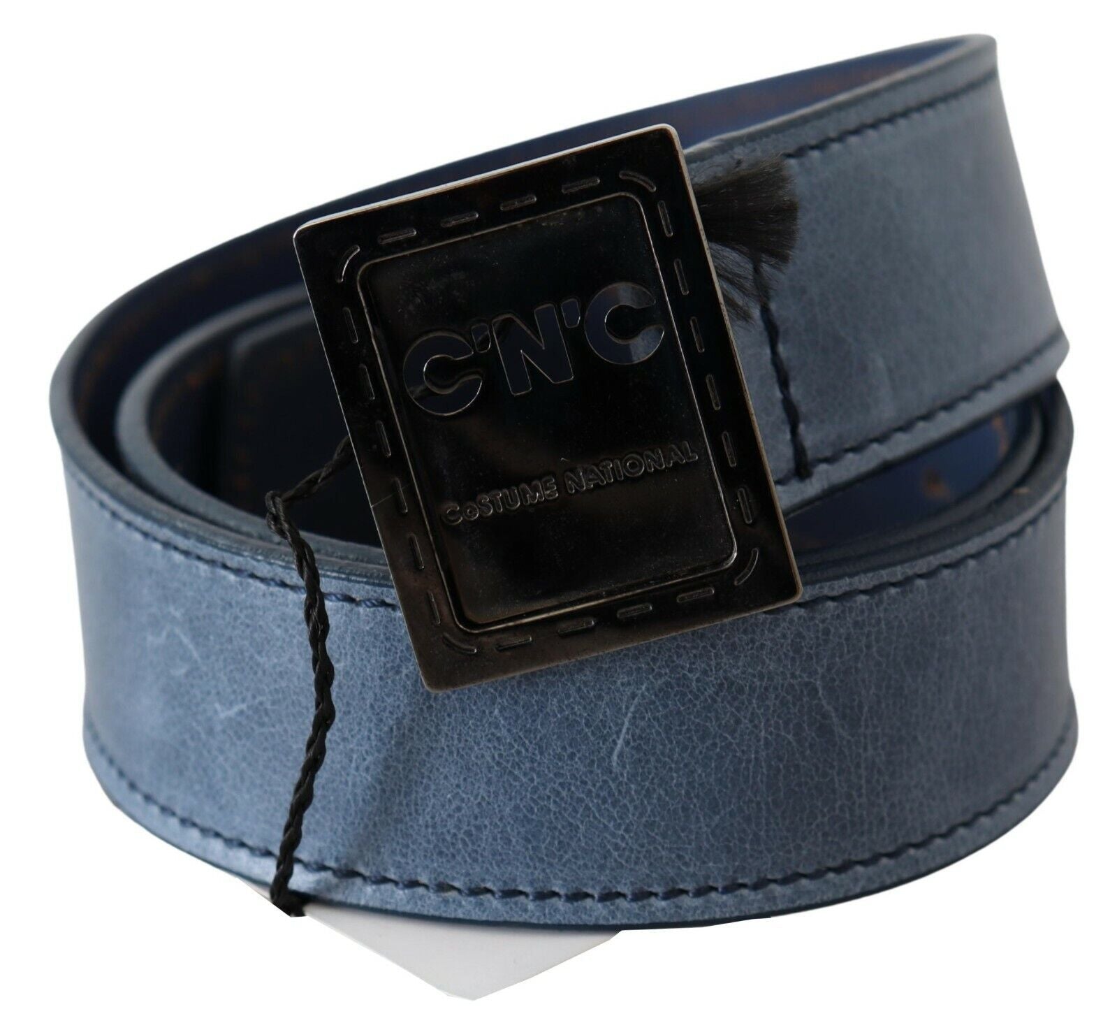 Costume National Eleganter blauer Modegürtel aus Leder
