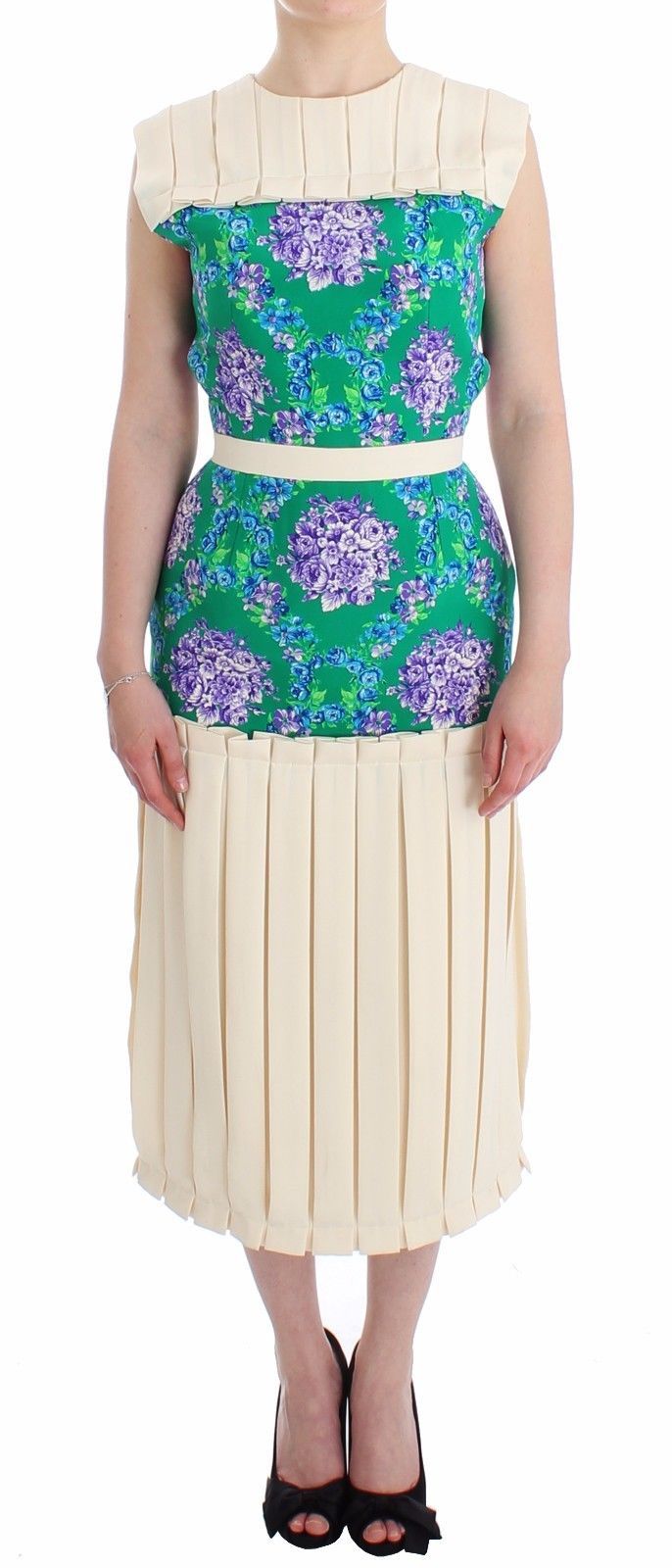 Caterina Gatta Chic Artisan Ärmelloses mehrfarbiges Kleid