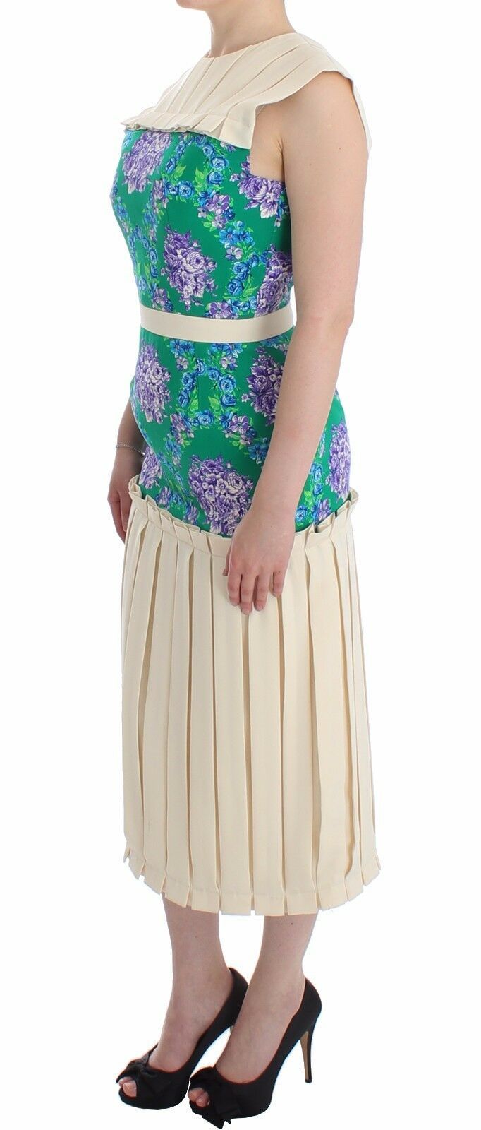 Caterina Gatta Chic Artisan Ärmelloses mehrfarbiges Kleid