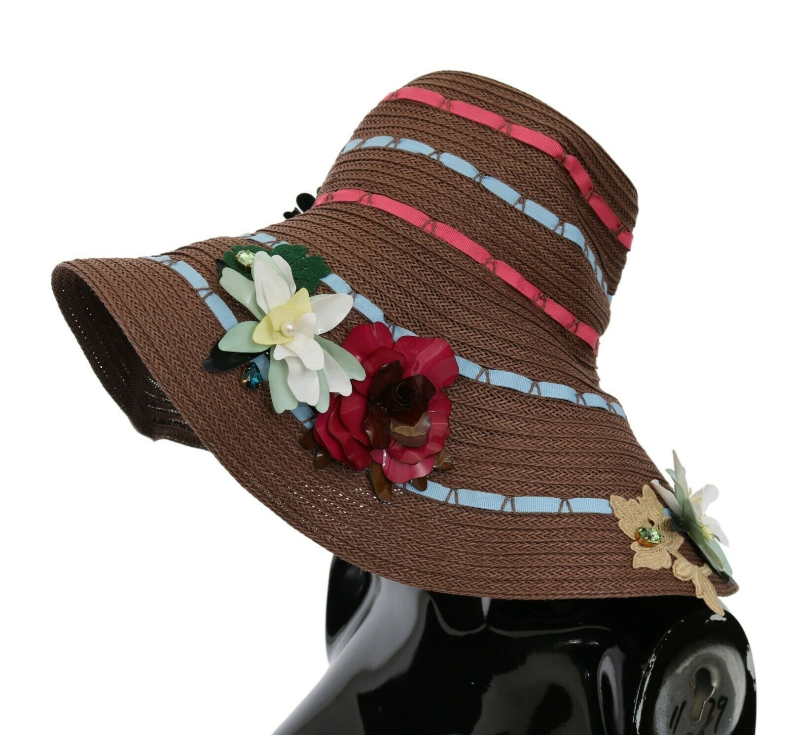Dolce &amp; Gabbana – Eleganter Schlapphut mit Blumenmuster und breiter Krempe