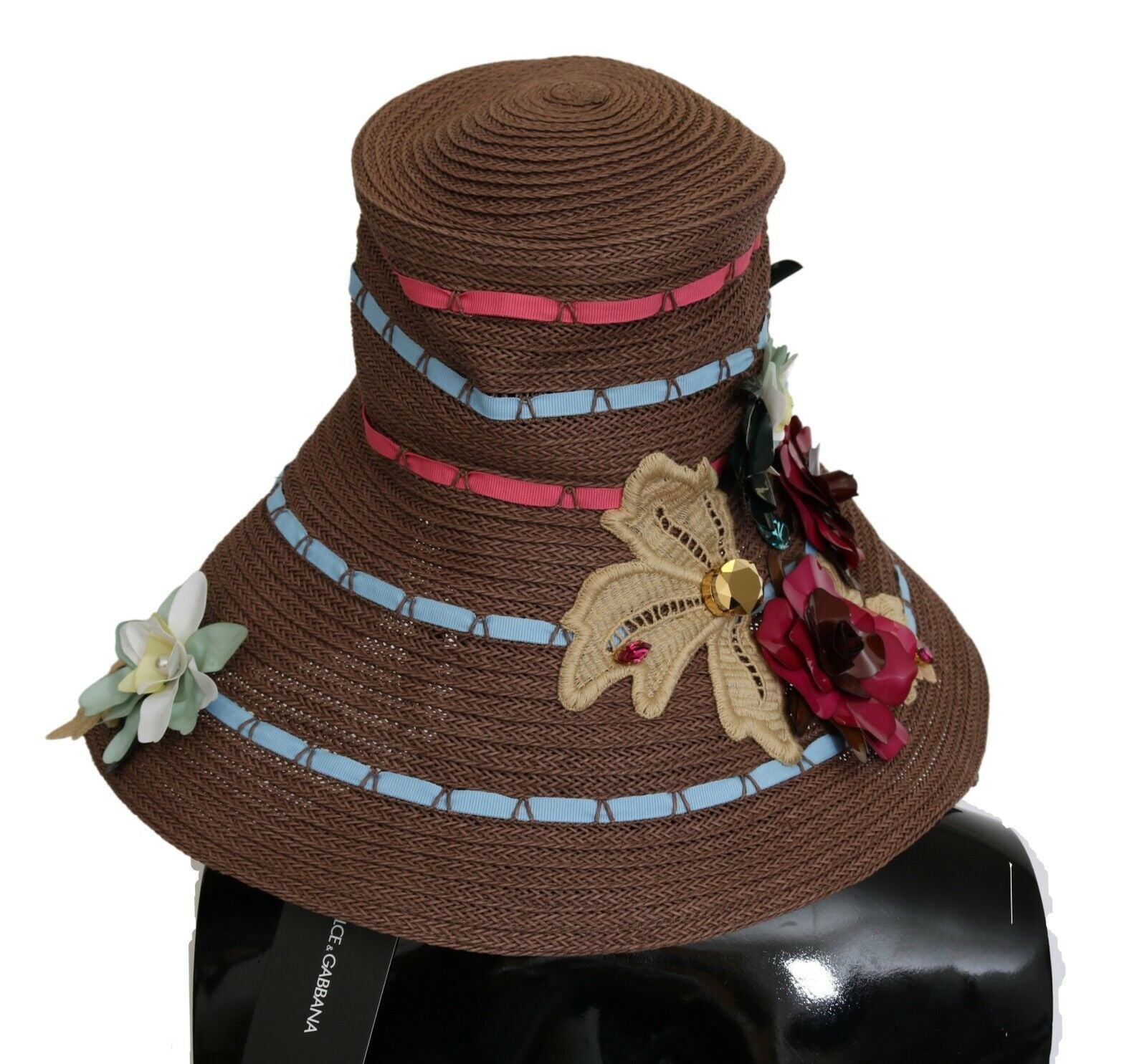 Dolce &amp; Gabbana – Eleganter Schlapphut mit Blumenmuster und breiter Krempe