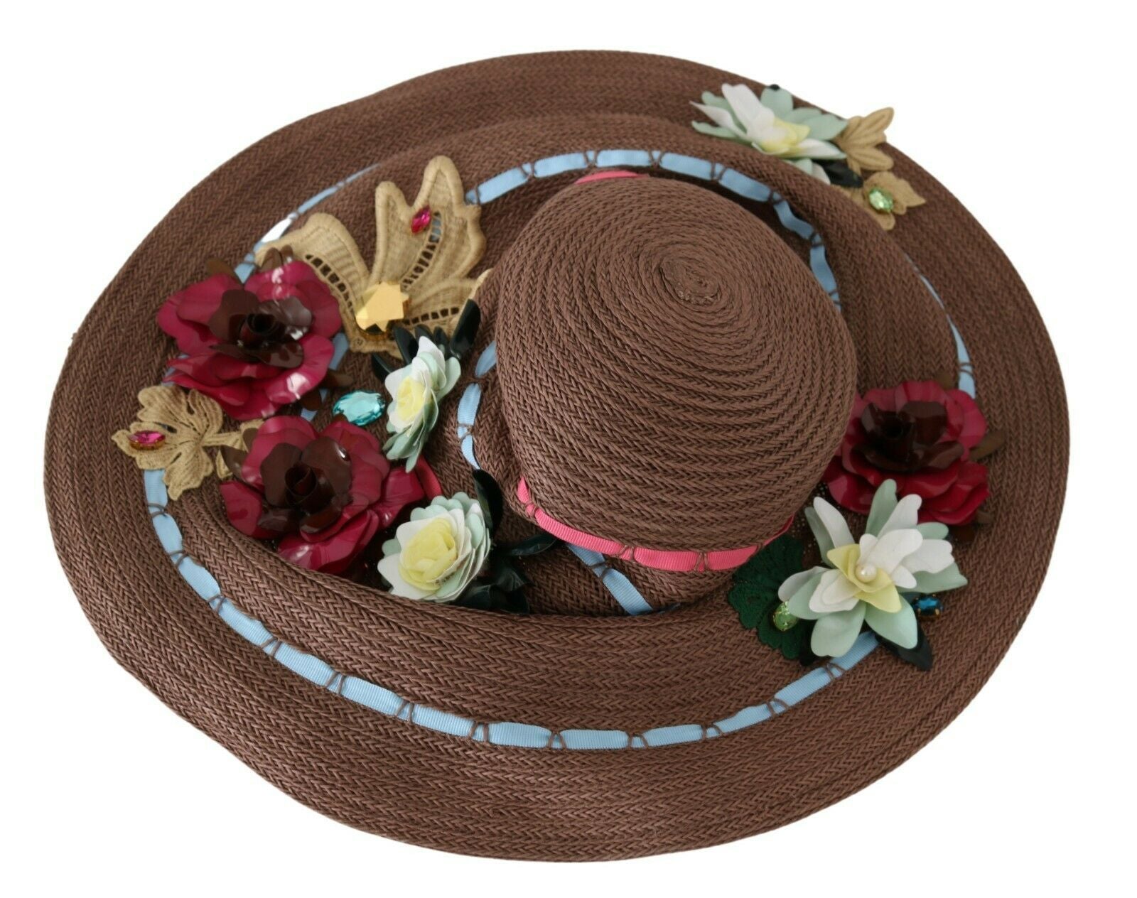 Dolce &amp; Gabbana – Eleganter Schlapphut mit Blumenmuster und breiter Krempe