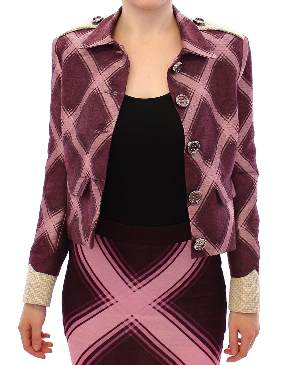House of Holland – Elegante Jacke mit mehrfarbigem Karomuster