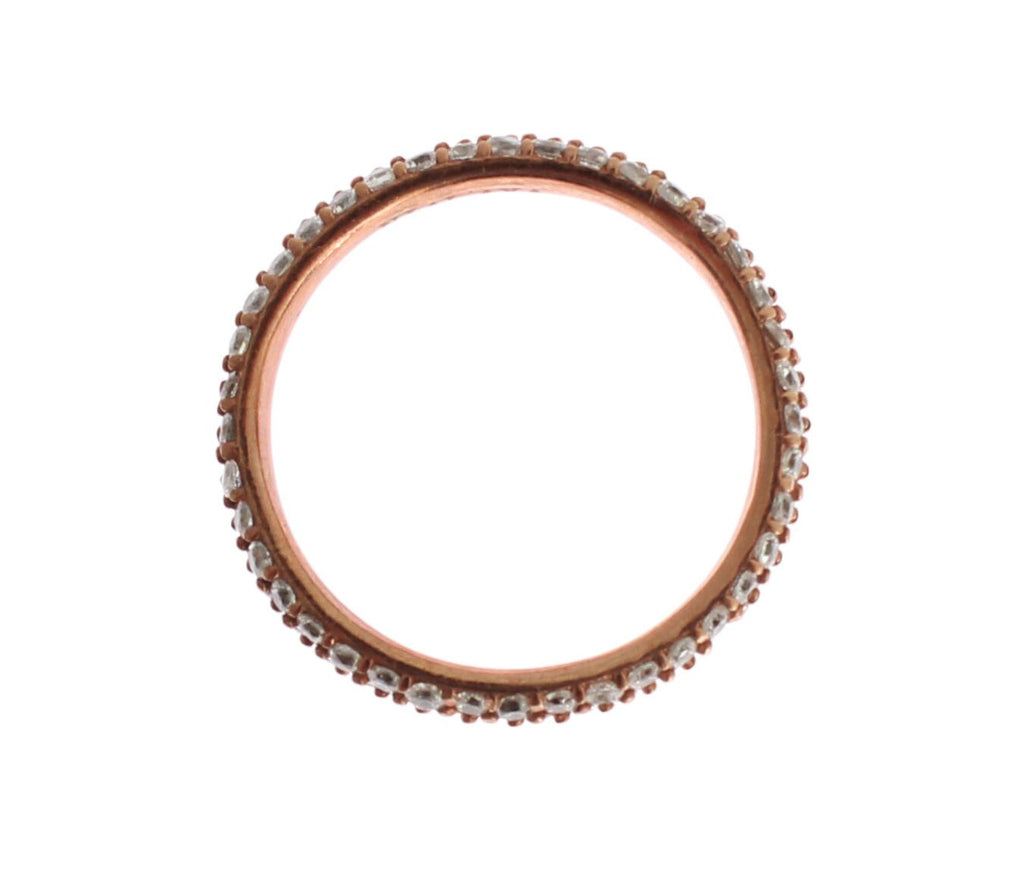 Nialaya Chic – Silberring mit rosa Kristallen