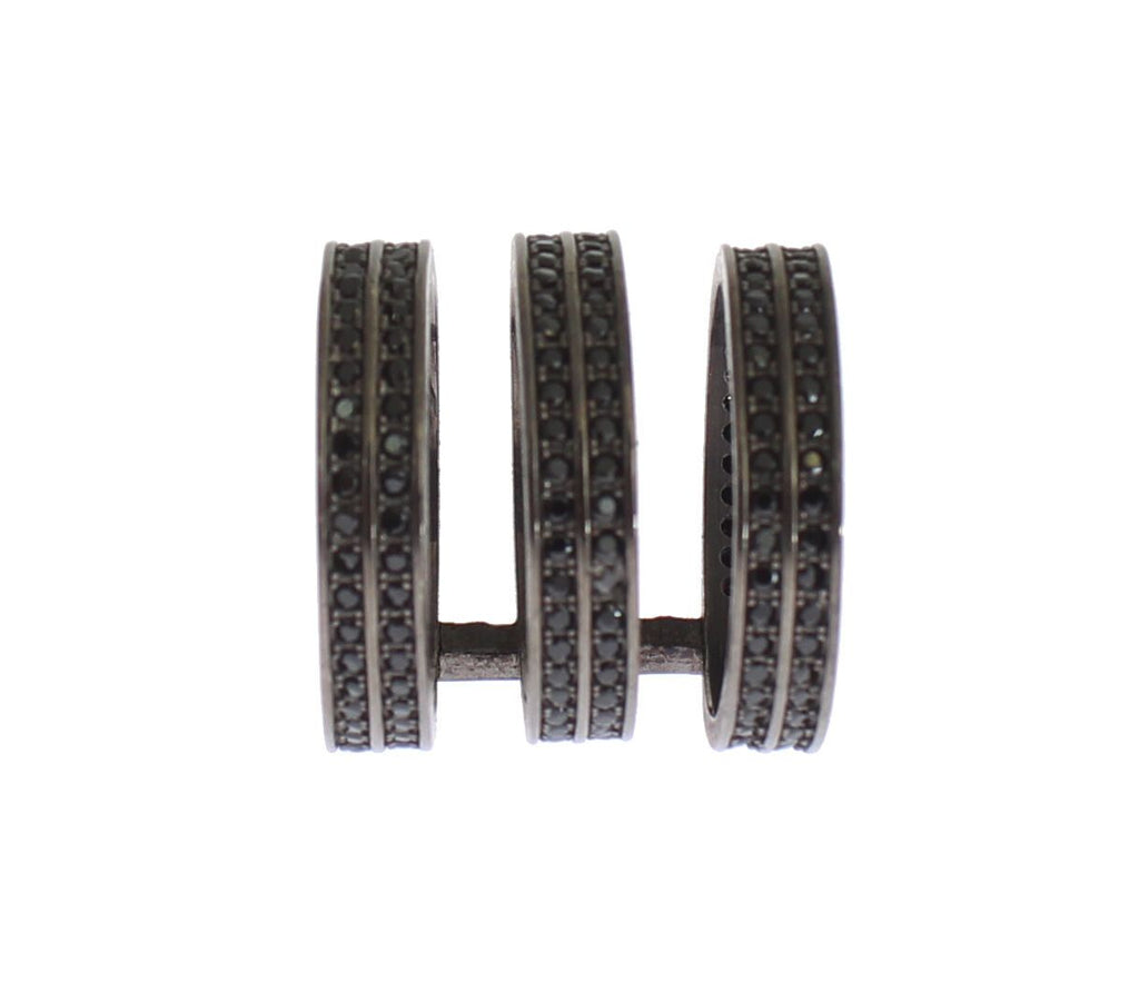 Nialaya Chic Sterlingsilber-Ring mit schwarzem Kristall