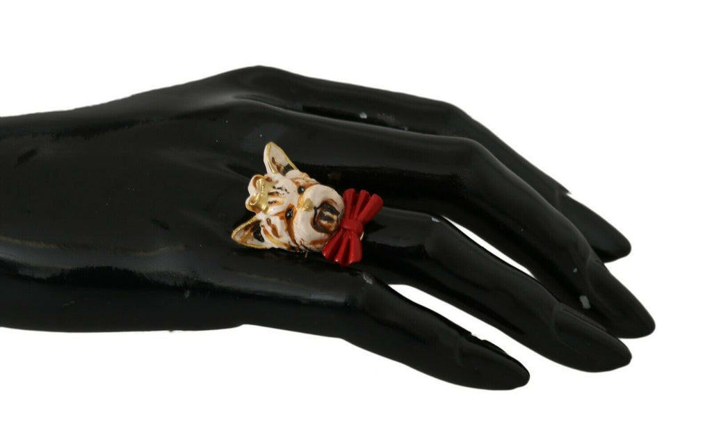 Dolce &amp; Gabbana Eleganter Damenring mit Hundeanhänger